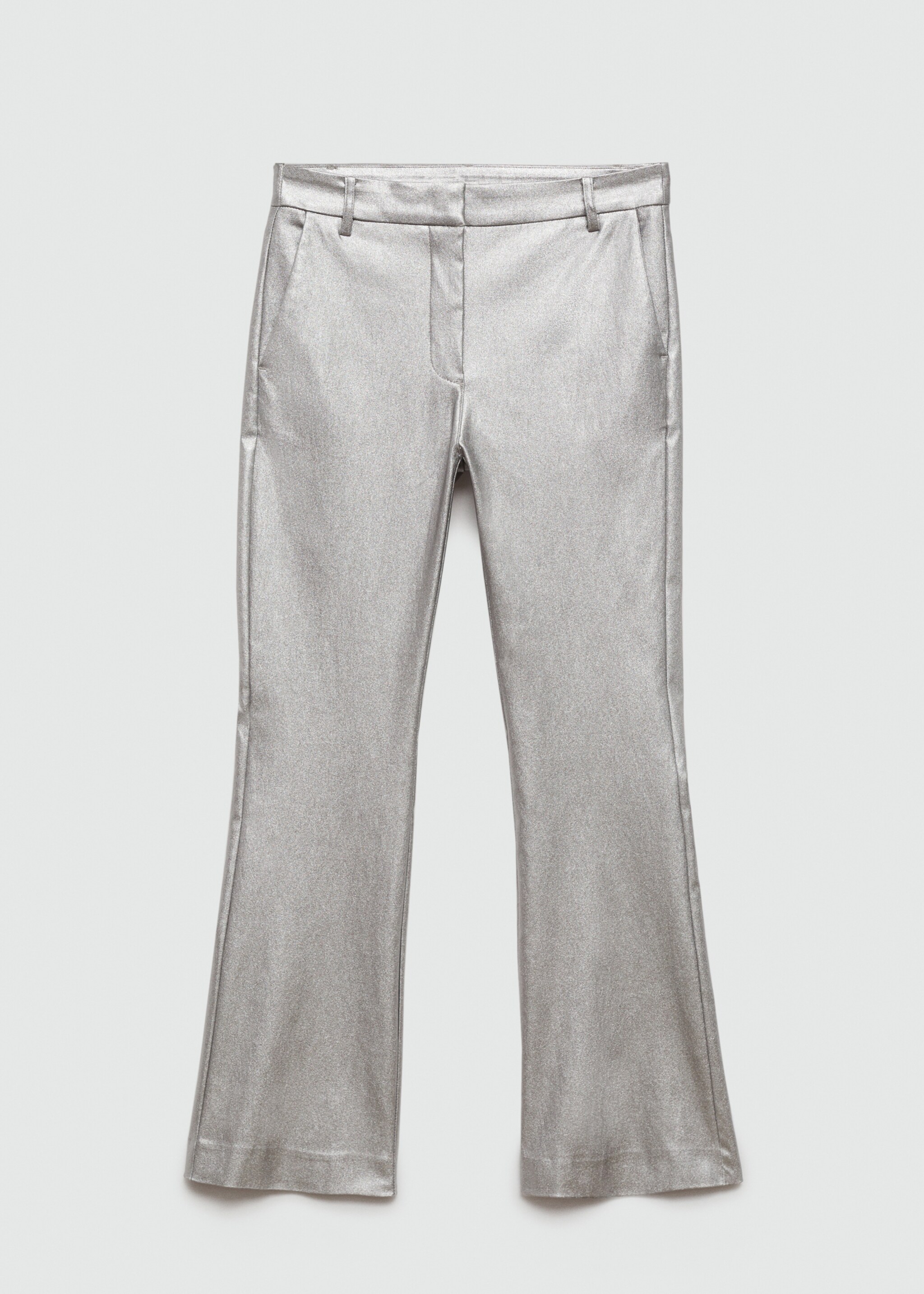 Pantalón flare metalizado - Artículo sin modelo, Plata. Ref: 67064790-00.