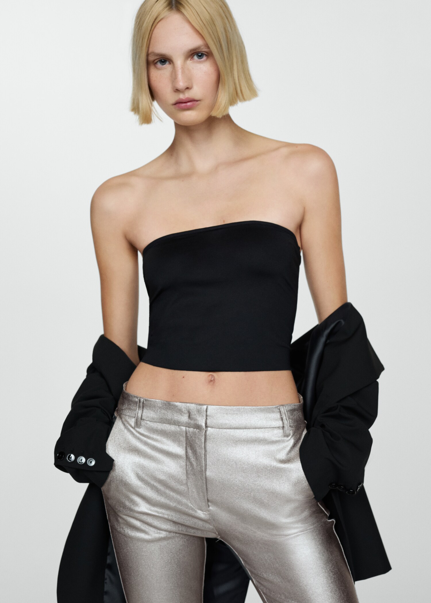 Metallic flared trousers - Details of the article 1