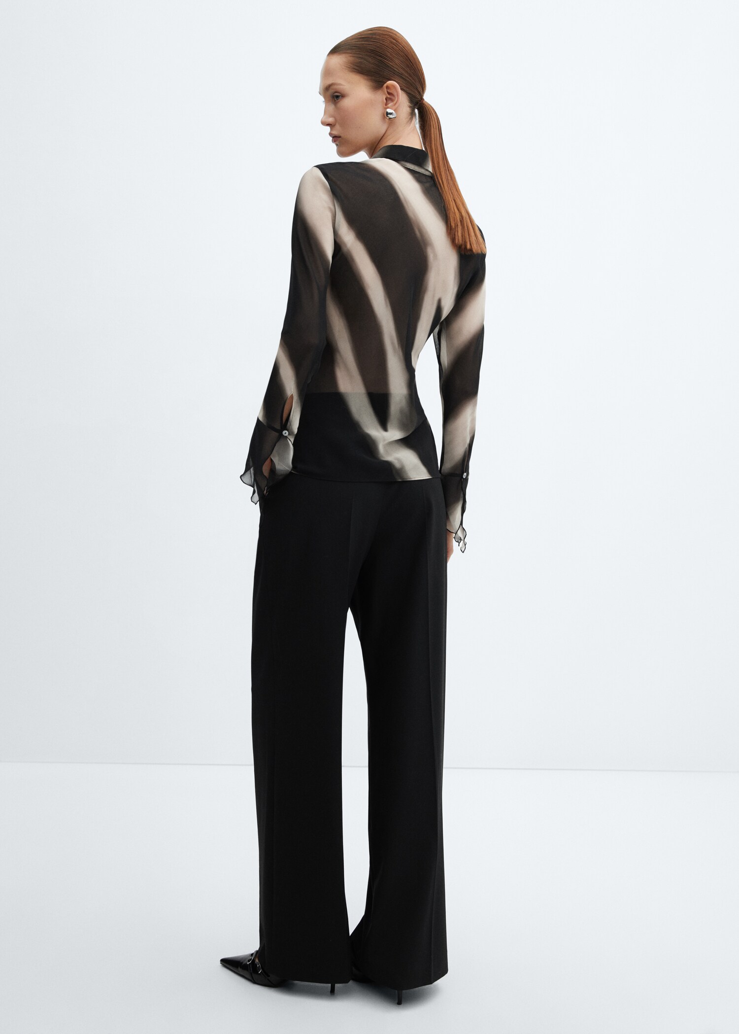 Semi-transparent printed shirt - Reverse of the article