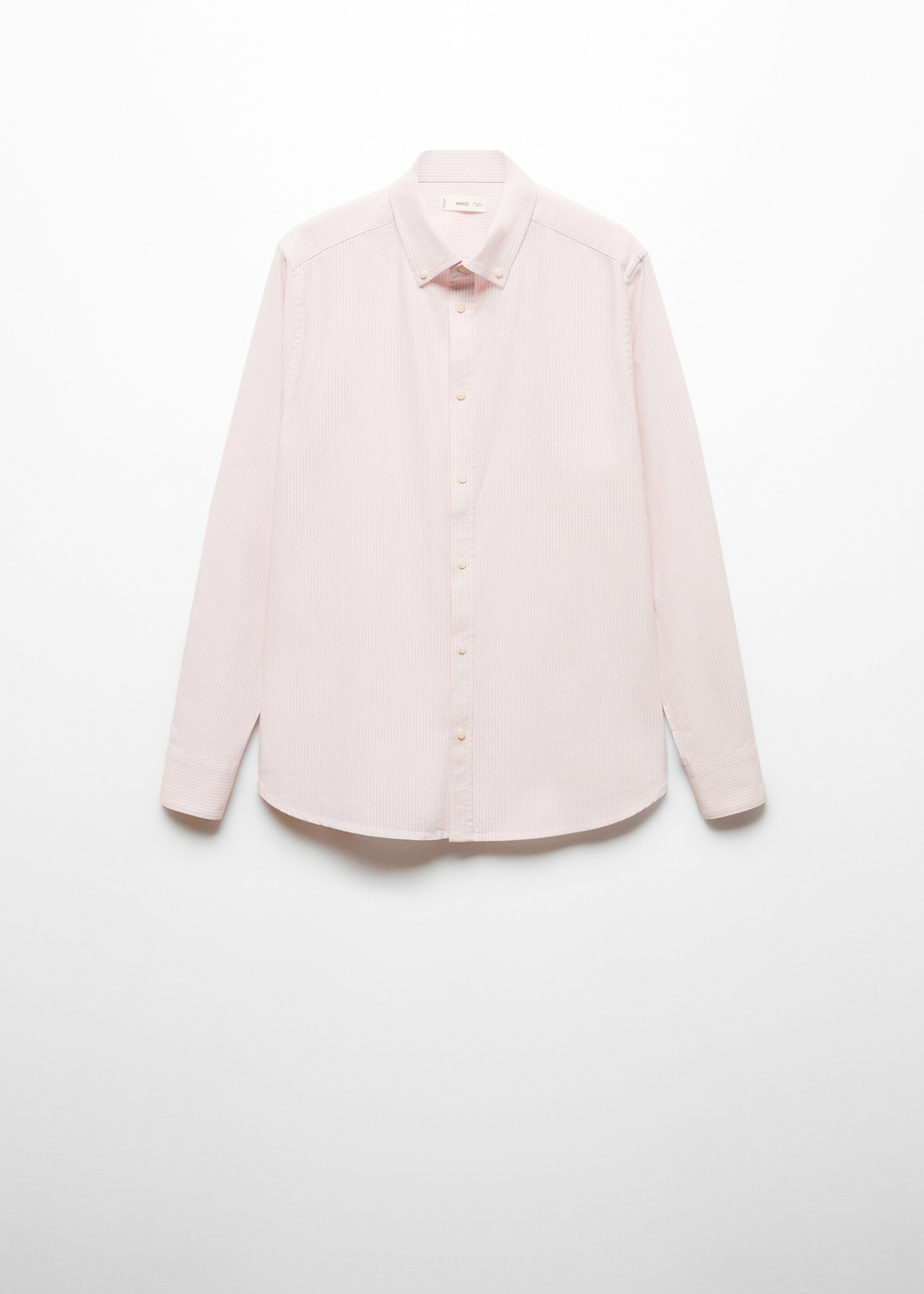 Unisex striped Oxford shirt - Article without model, Pink. Ref: 67065141-00.