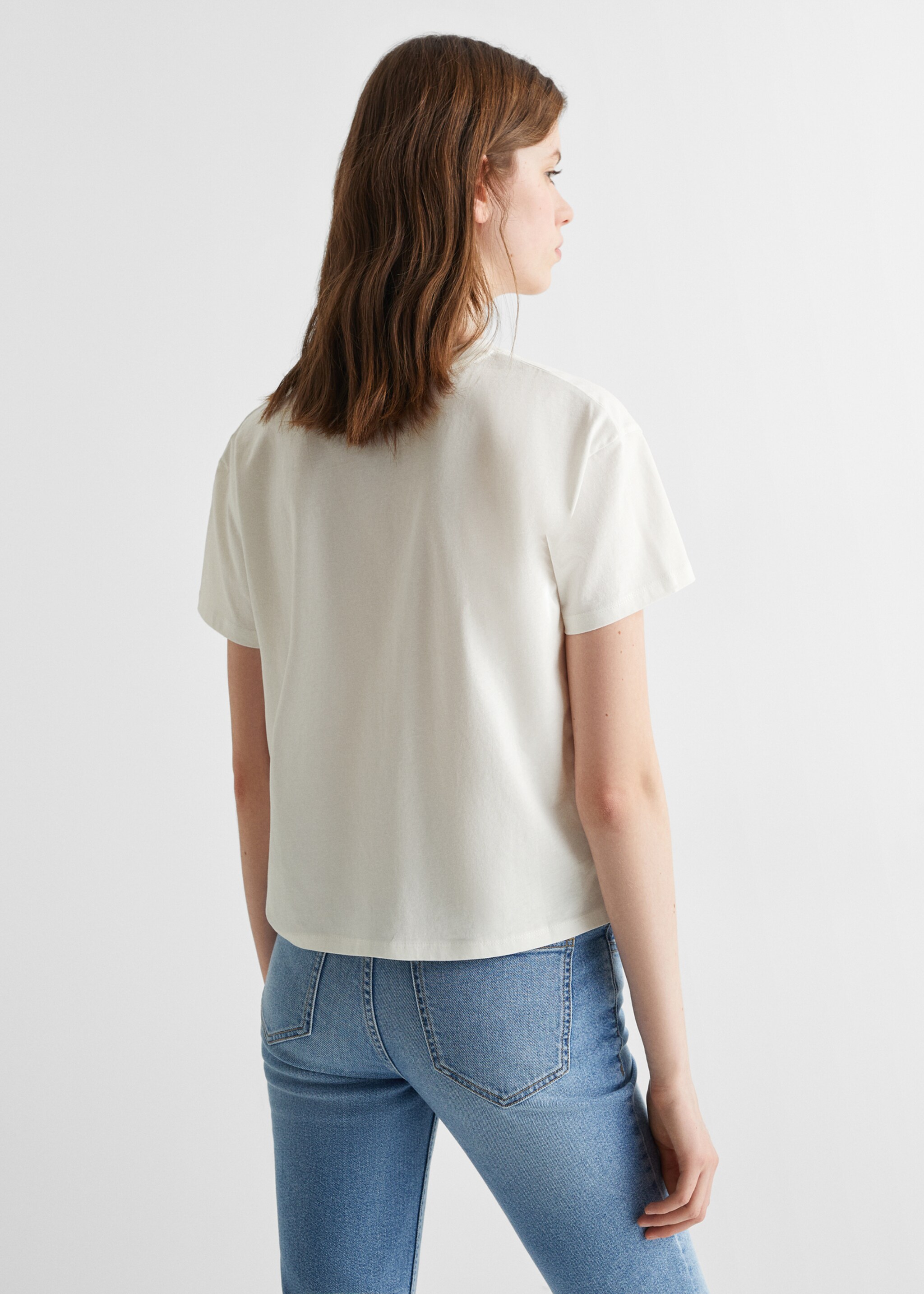 Printed message T-shirt - Reverse of the article, Off White. Ref: 67065143-00.