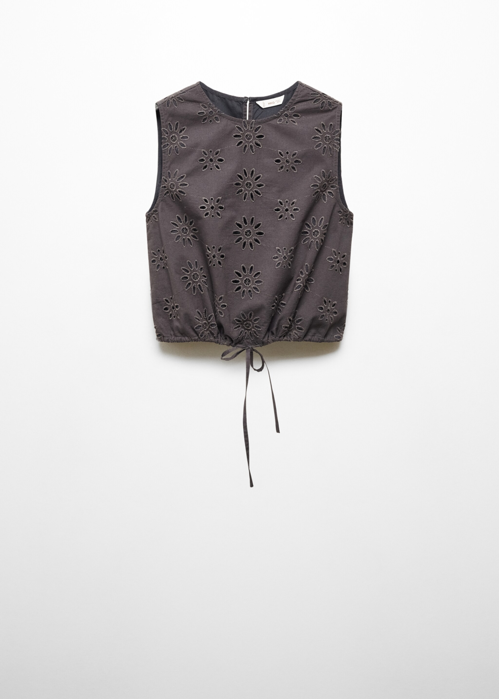 Embroidered top with bow - Article without model