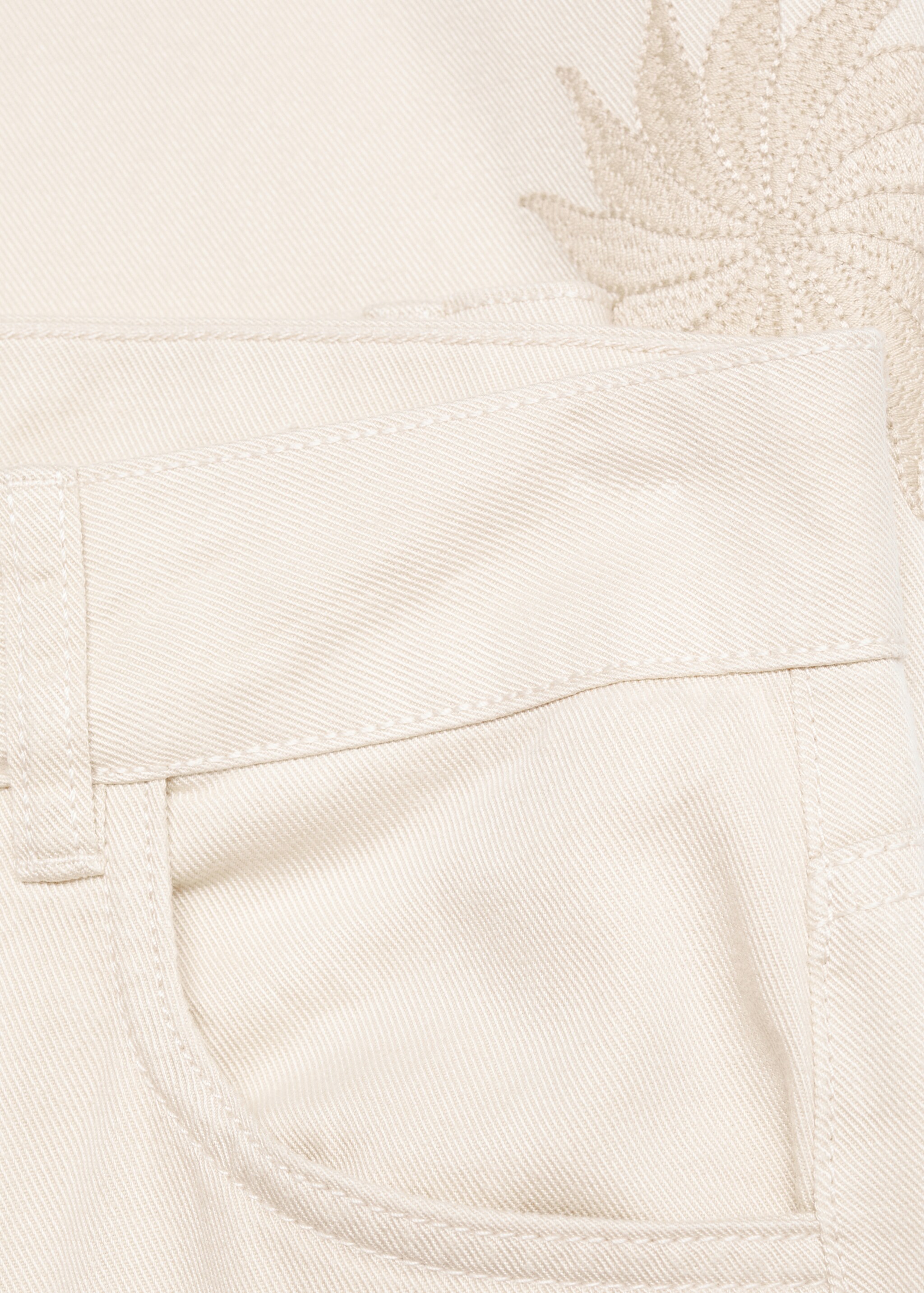 Embroidered cotton trousers - Details of the article 8