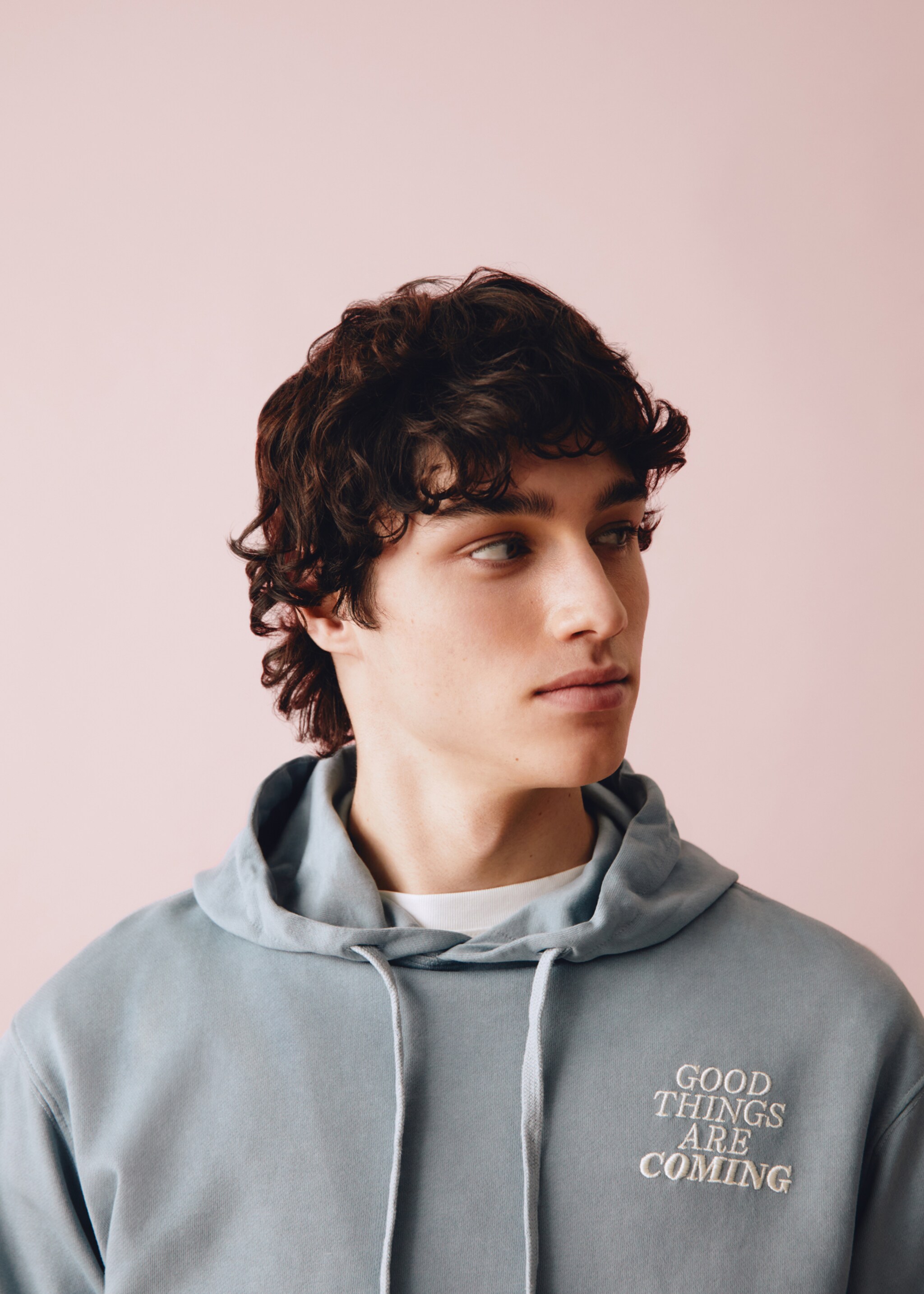 Sweatshirt mit Schriftzug Unisex - Detail des Artikels 5, Türkis. Ref: 67065154-00.