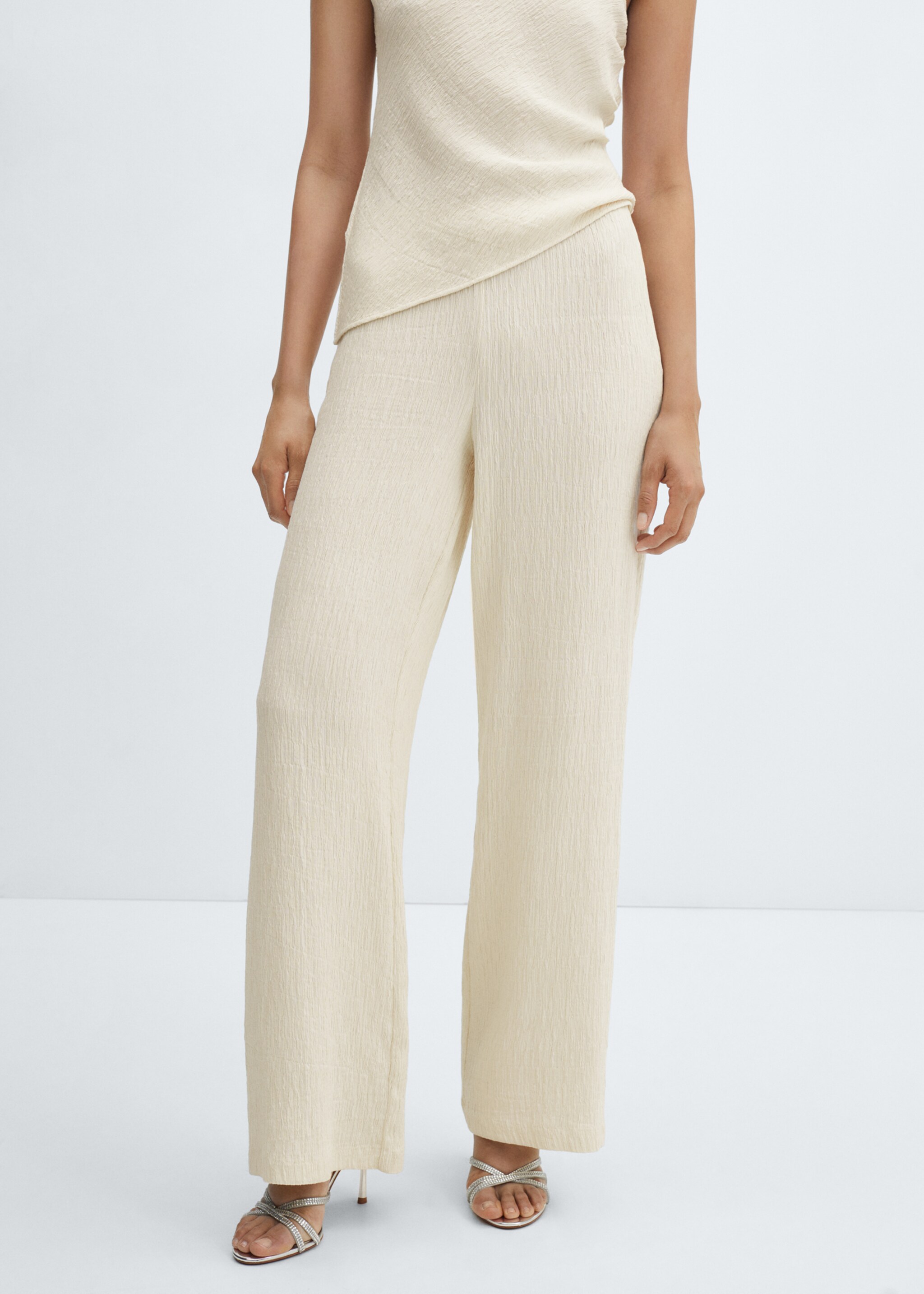 Texturierte Wideleg-Hose - Mittlere Ansicht