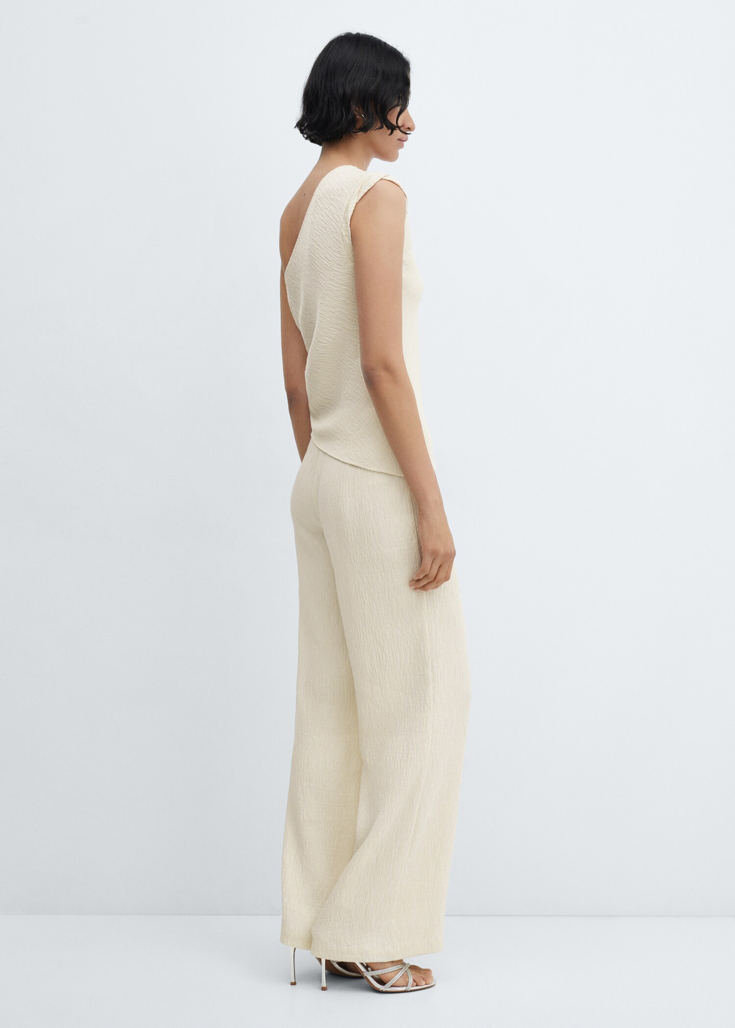 Textured wideleg trousers - Reverse of the article