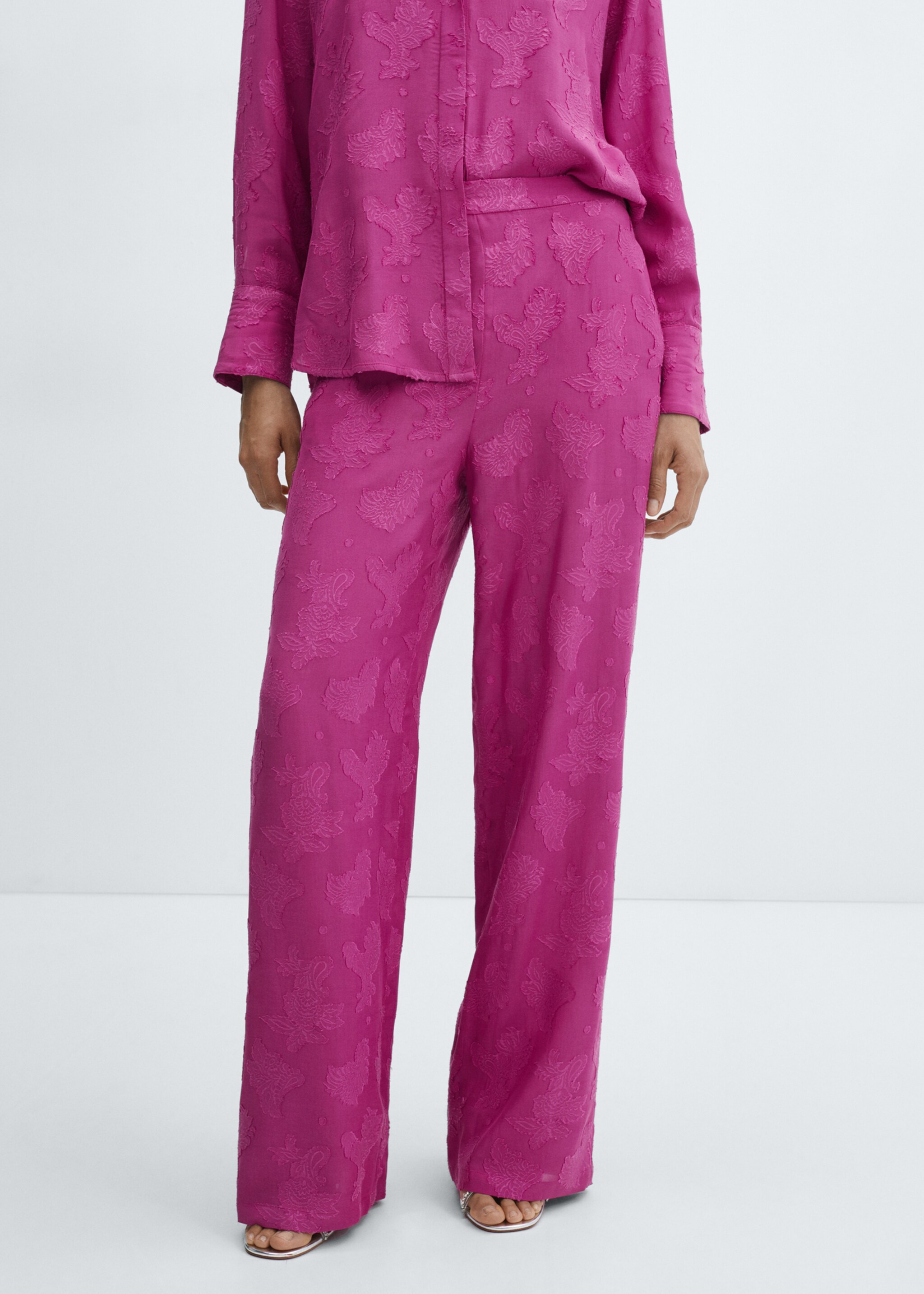 Embroidered fluid trousers - Medium plane