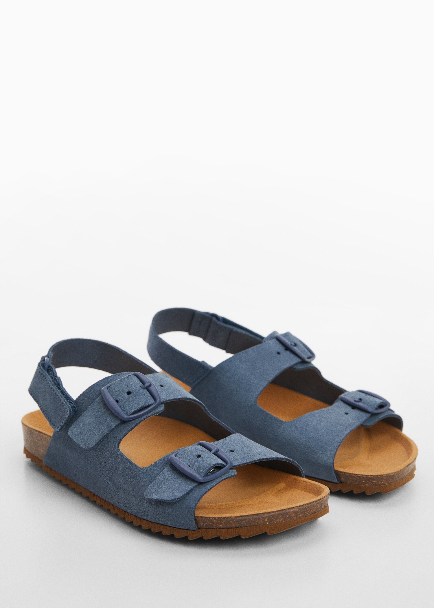 Buckle leather sandals - Medium plane