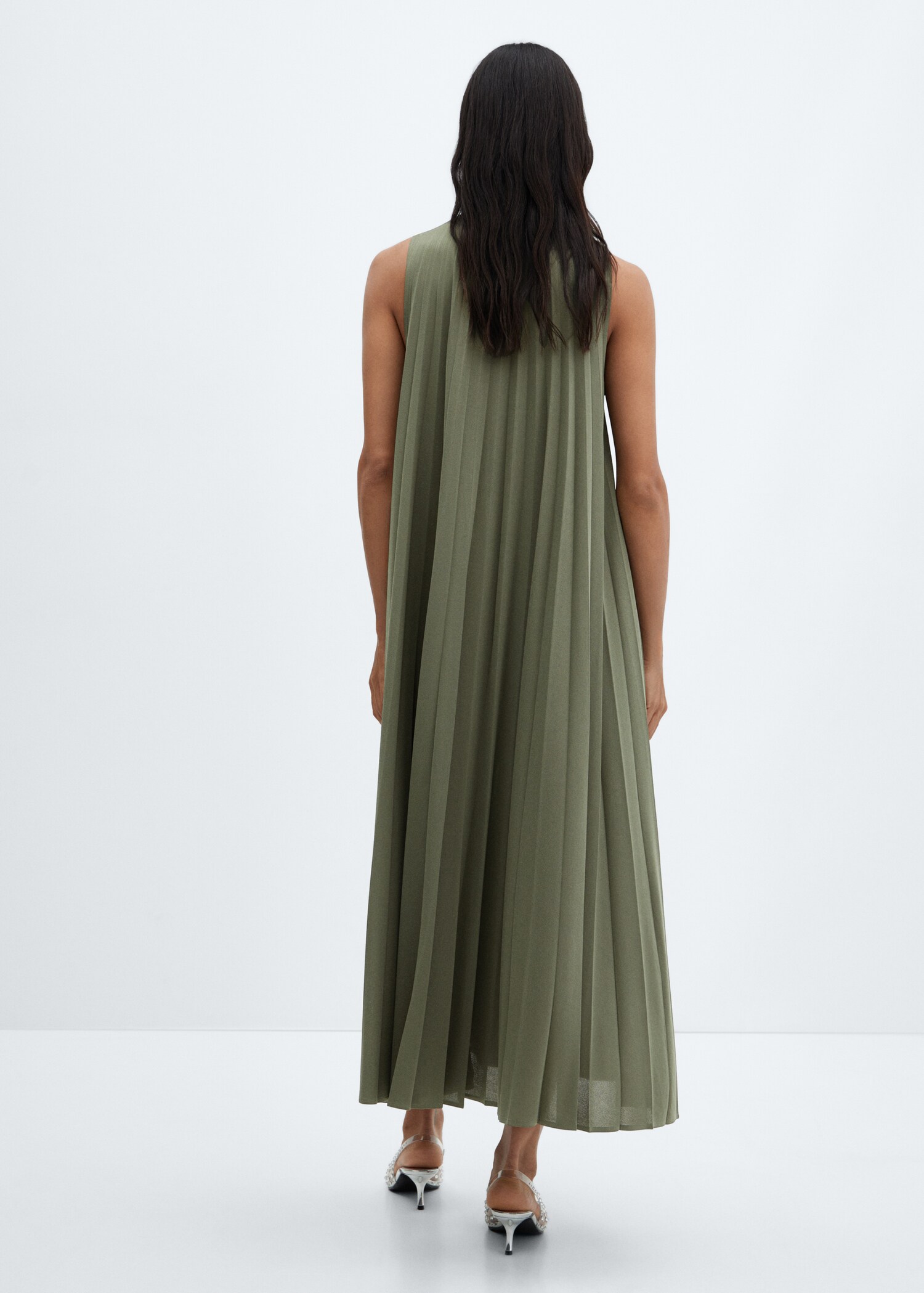 Vestido midi plisado - Reverso del artículo