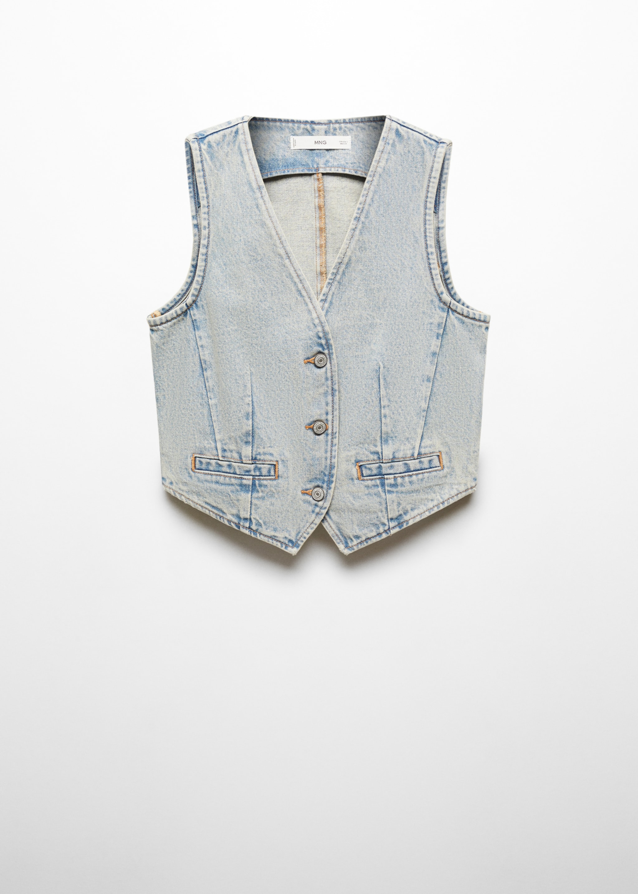 Denim gilet with seams - Article without model