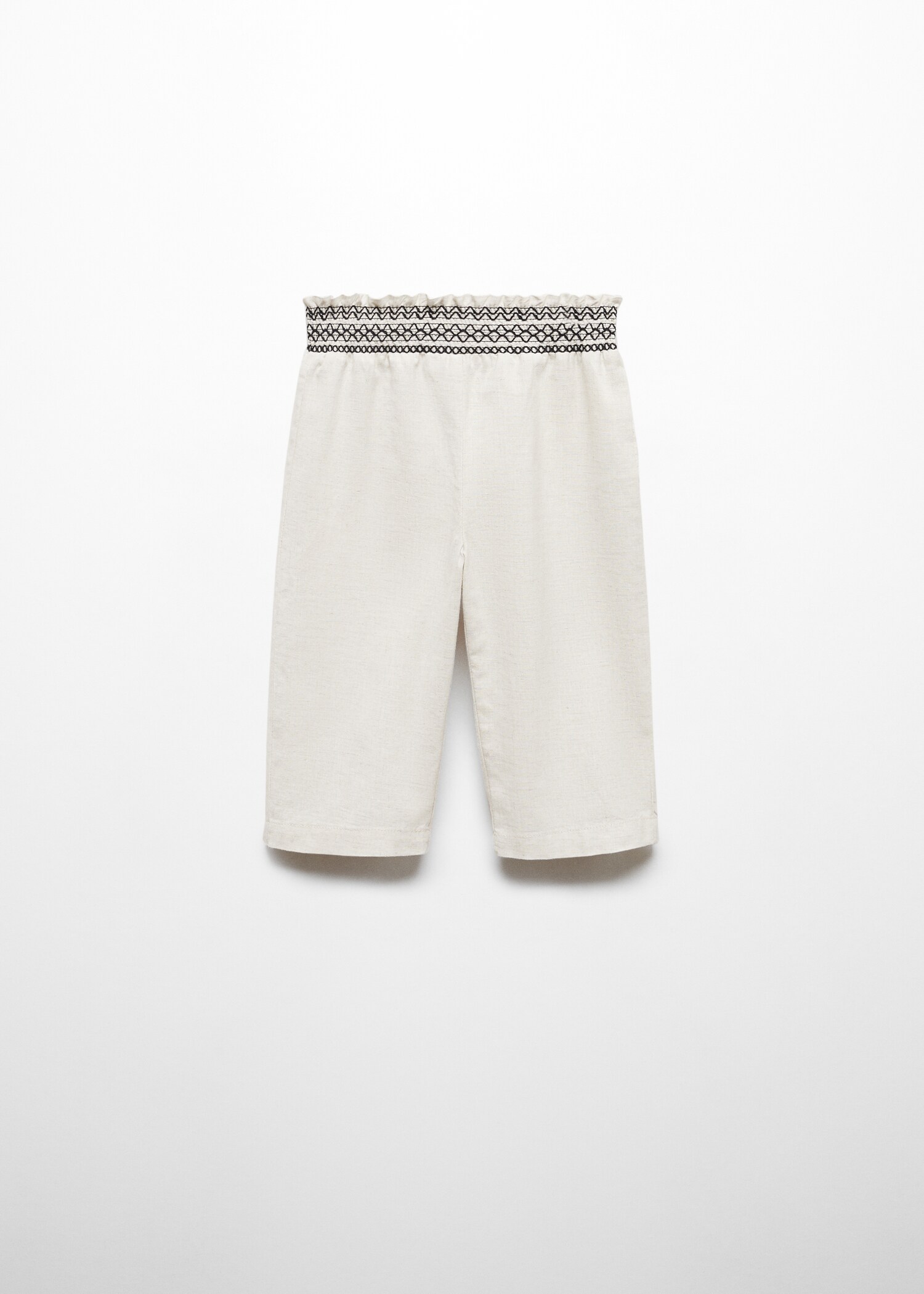 Linen-blend elastic waist trousers - Reverse of the article