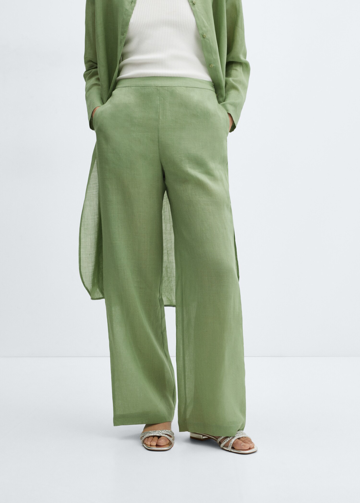 Wideleg-Hose mit hohem Bund - Mittlere Ansicht