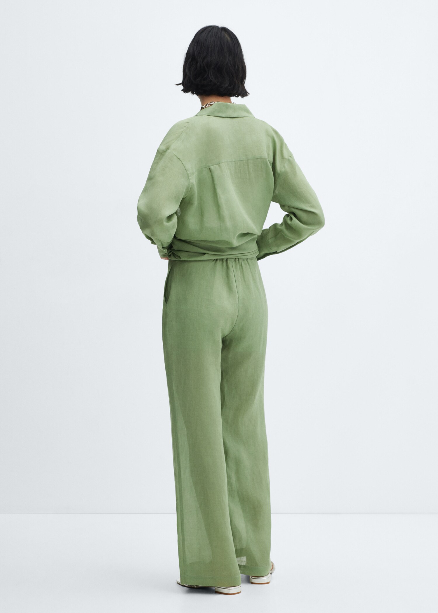Wideleg-Hose mit hohem Bund - Rückseite des Artikels
