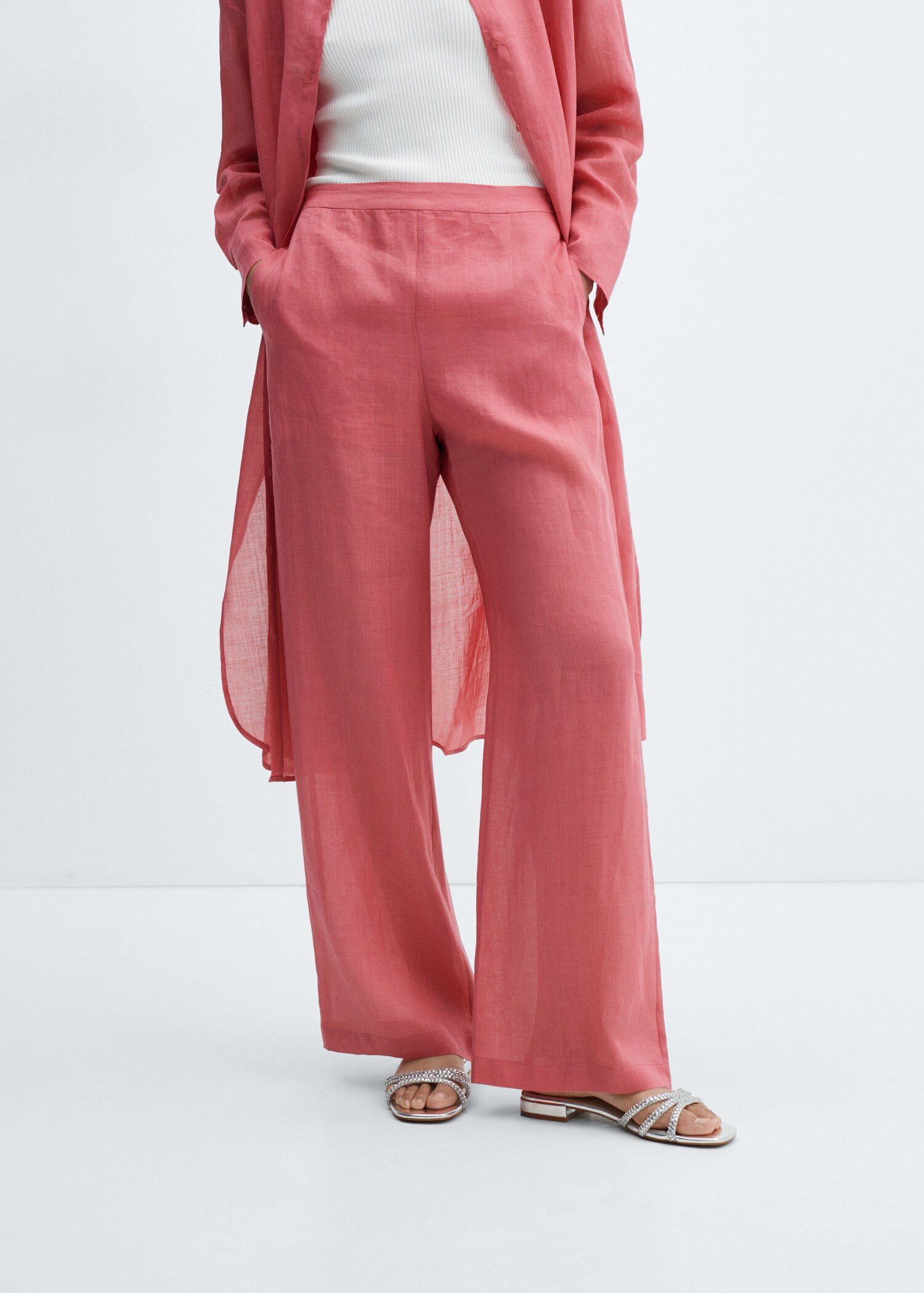 Wideleg-Hose mit hohem Bund - Mittlere Ansicht