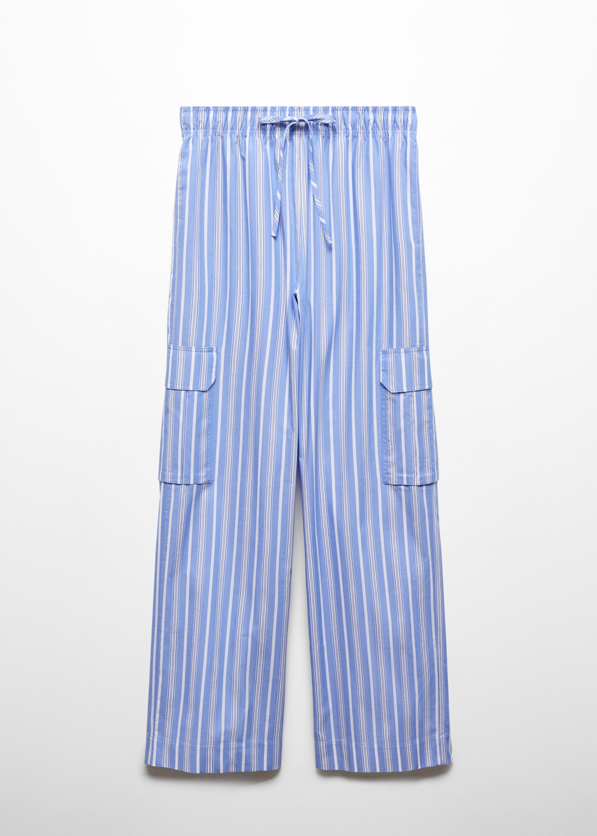 Striped cotton cargo trousers - Article without model