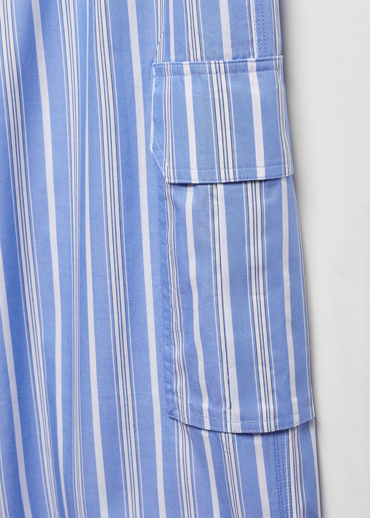 Striped cotton cargo trousers - Details of the article 8