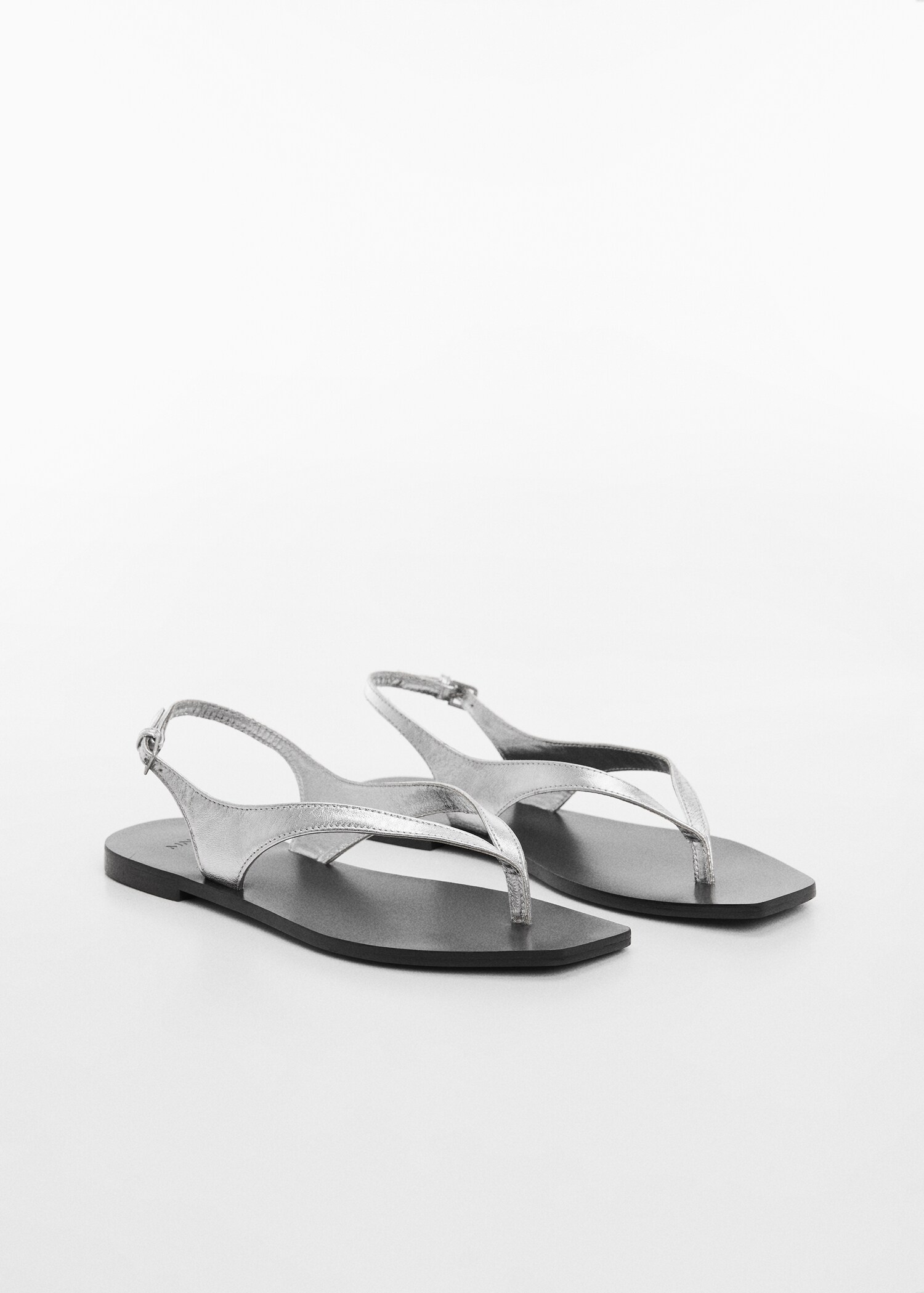 Leather straps sandals - Medium plane