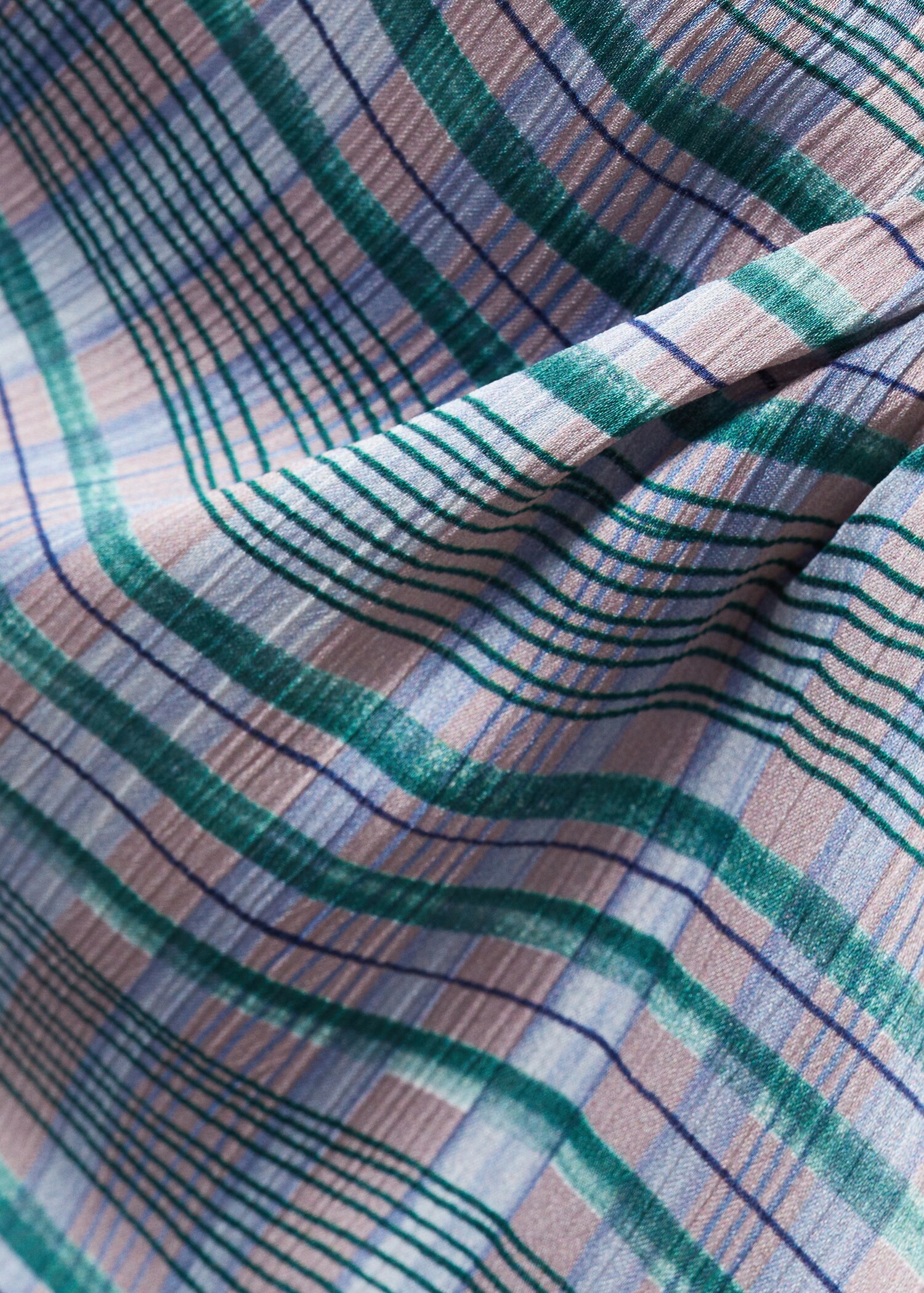Asymmetrical satin check blouse - Details of the article 8