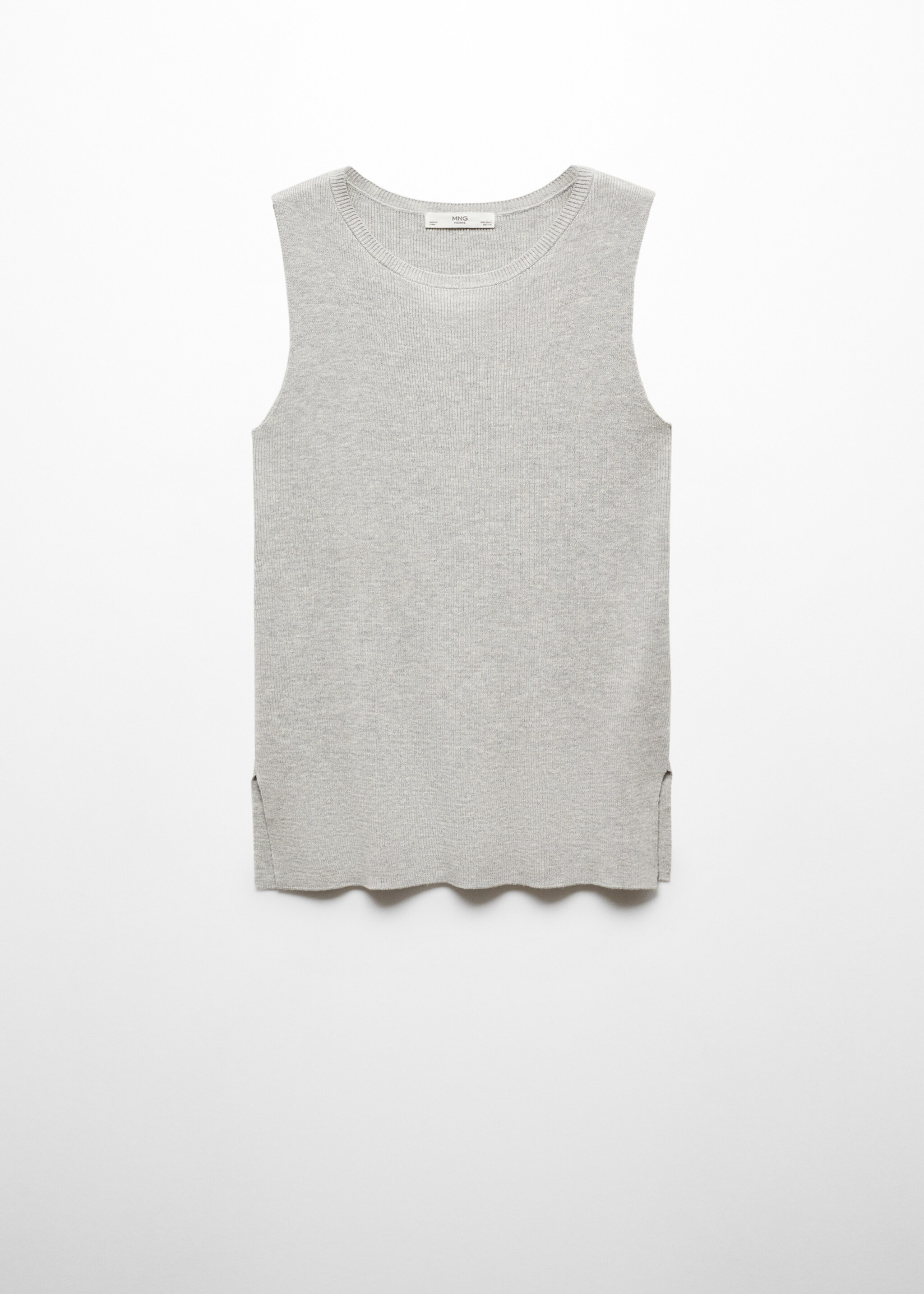Round-neck knitted top - Article without model, Light Heather Grey. Ref: 67065990-00.