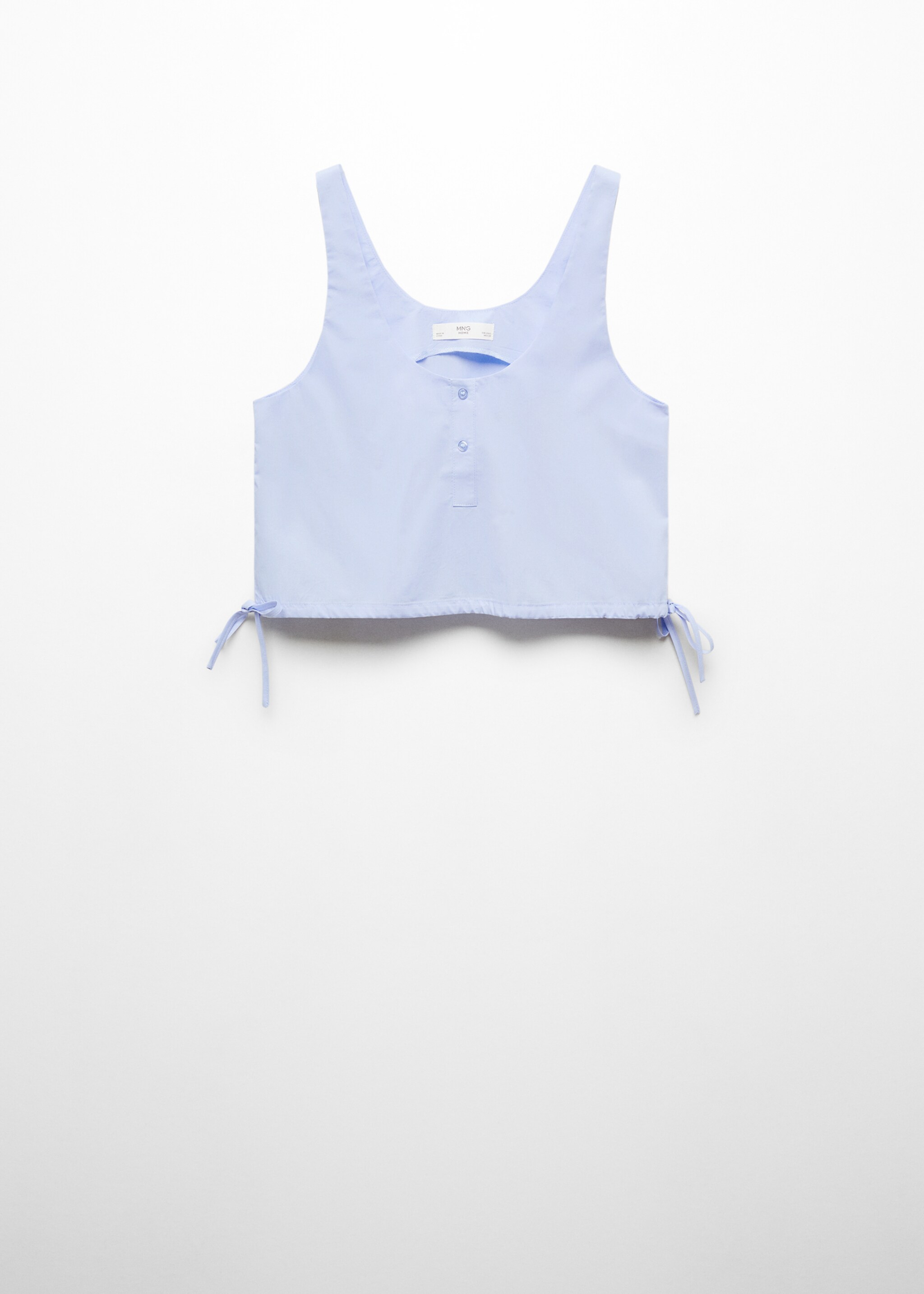 Katoenen cropped pyjamatop - Artikel zonder model