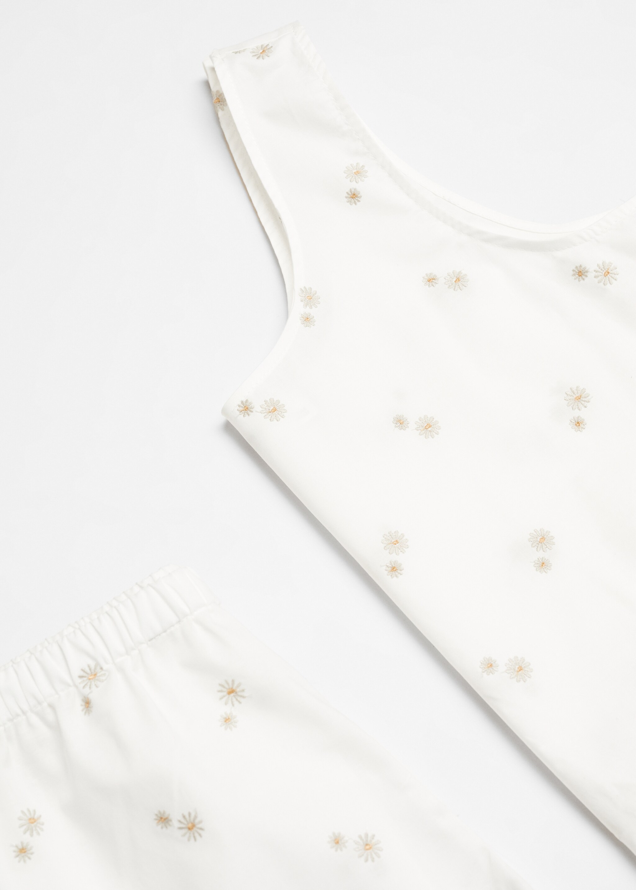 Floral embroidered cotton pyjama top - Details of the article 8