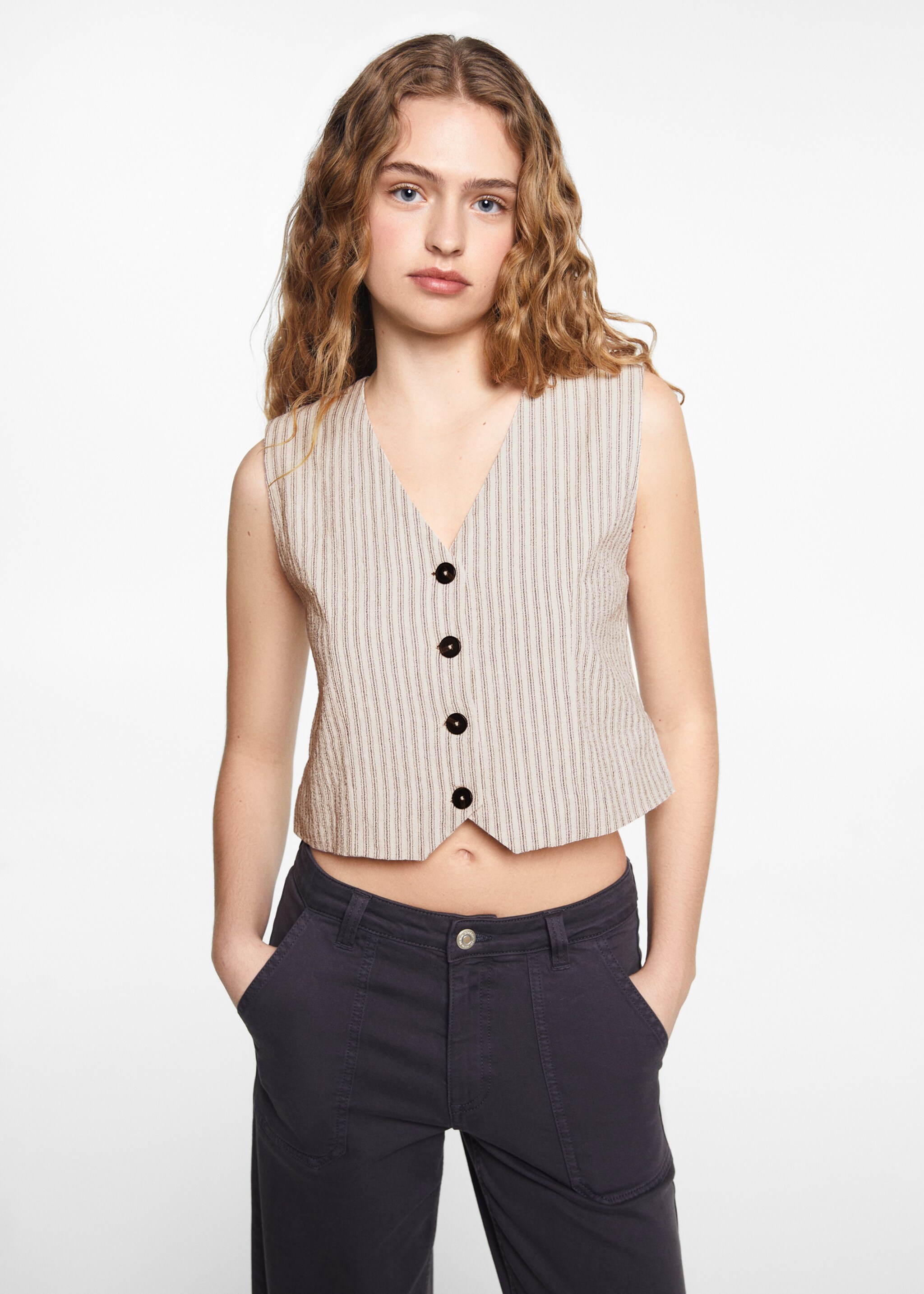 Gestreept crop gilet - Middenvlak