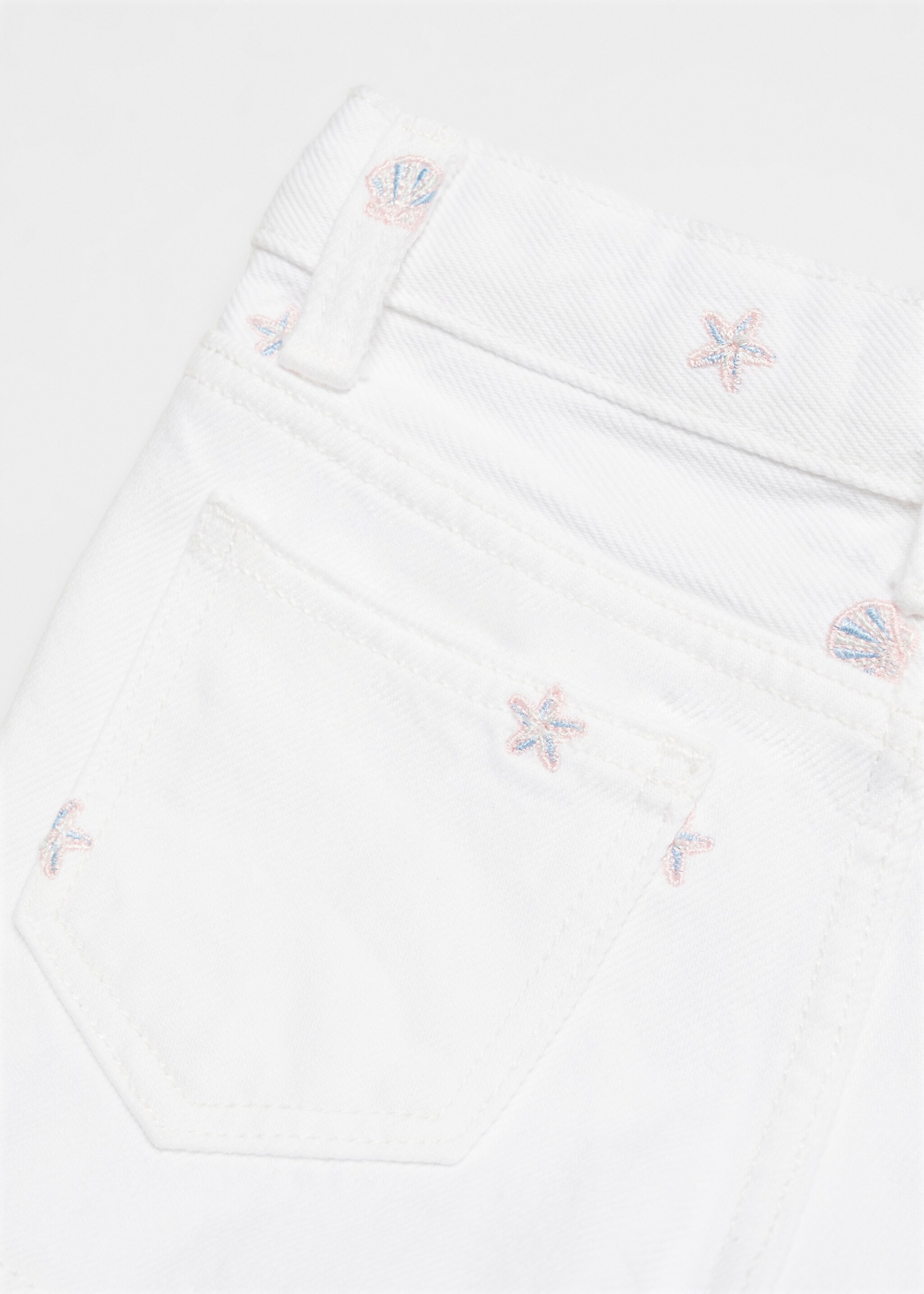 Printed denim shorts - Details of the article 0
