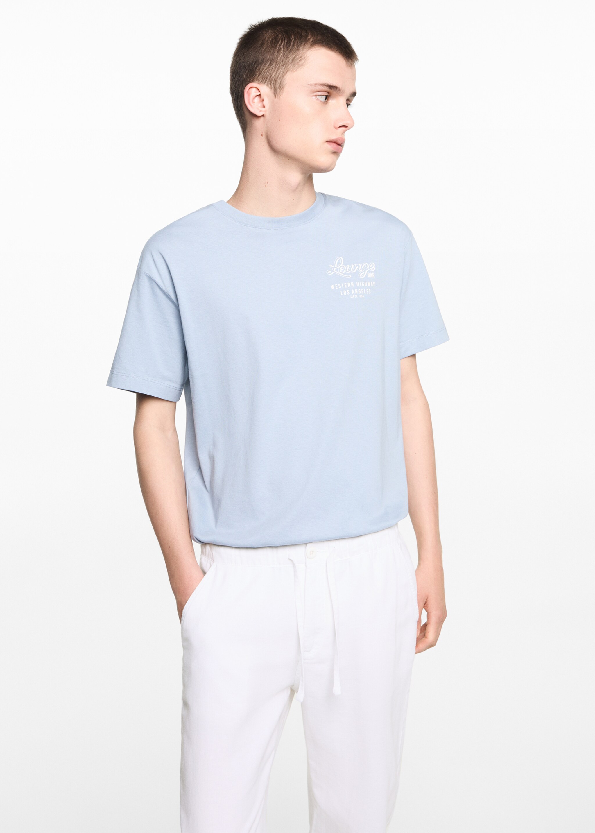 Linen jogger trousers - Medium plane, White. Ref: 67066028-00.