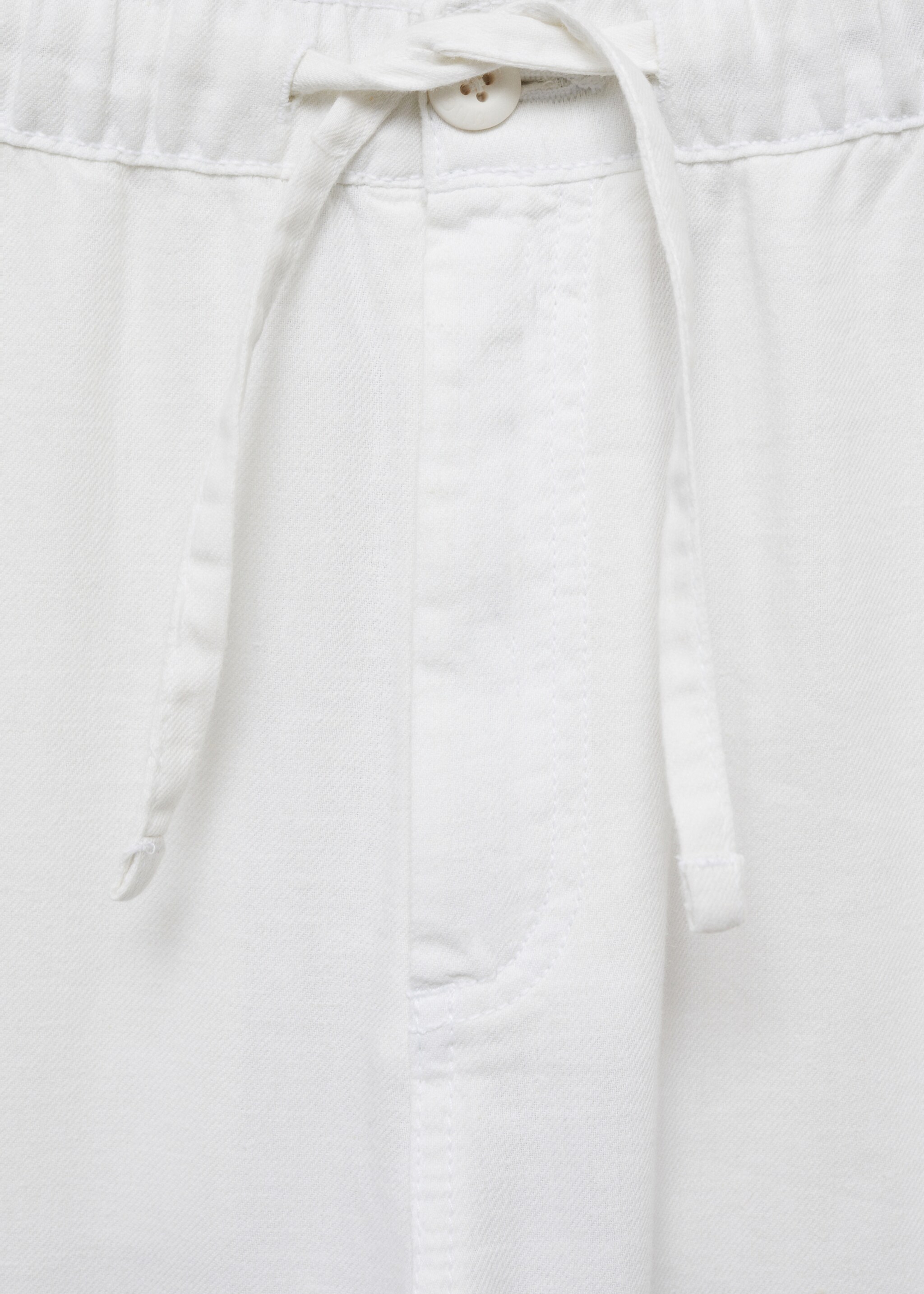 Linen jogger trousers - Details of the article 8, White. Ref: 67066028-00.