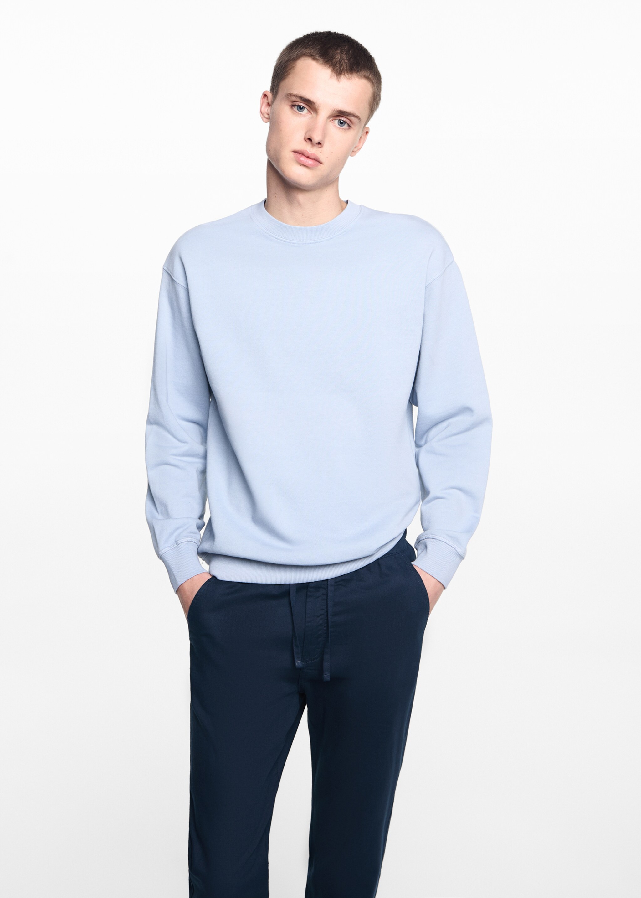 Linen jogger trousers - Medium plane, Dark Navy. Ref: 67066028-00.