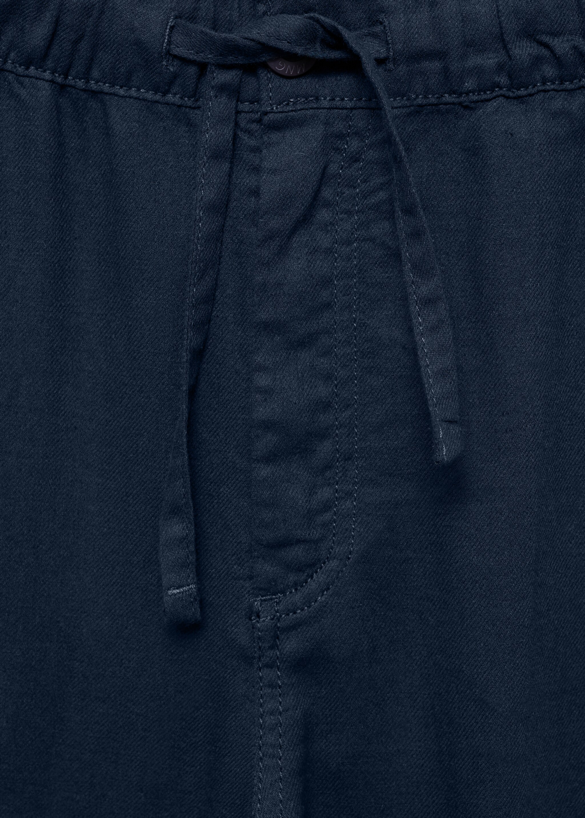 Linen jogger trousers - Details of the article 8, Dark Navy. Ref: 67066028-00.