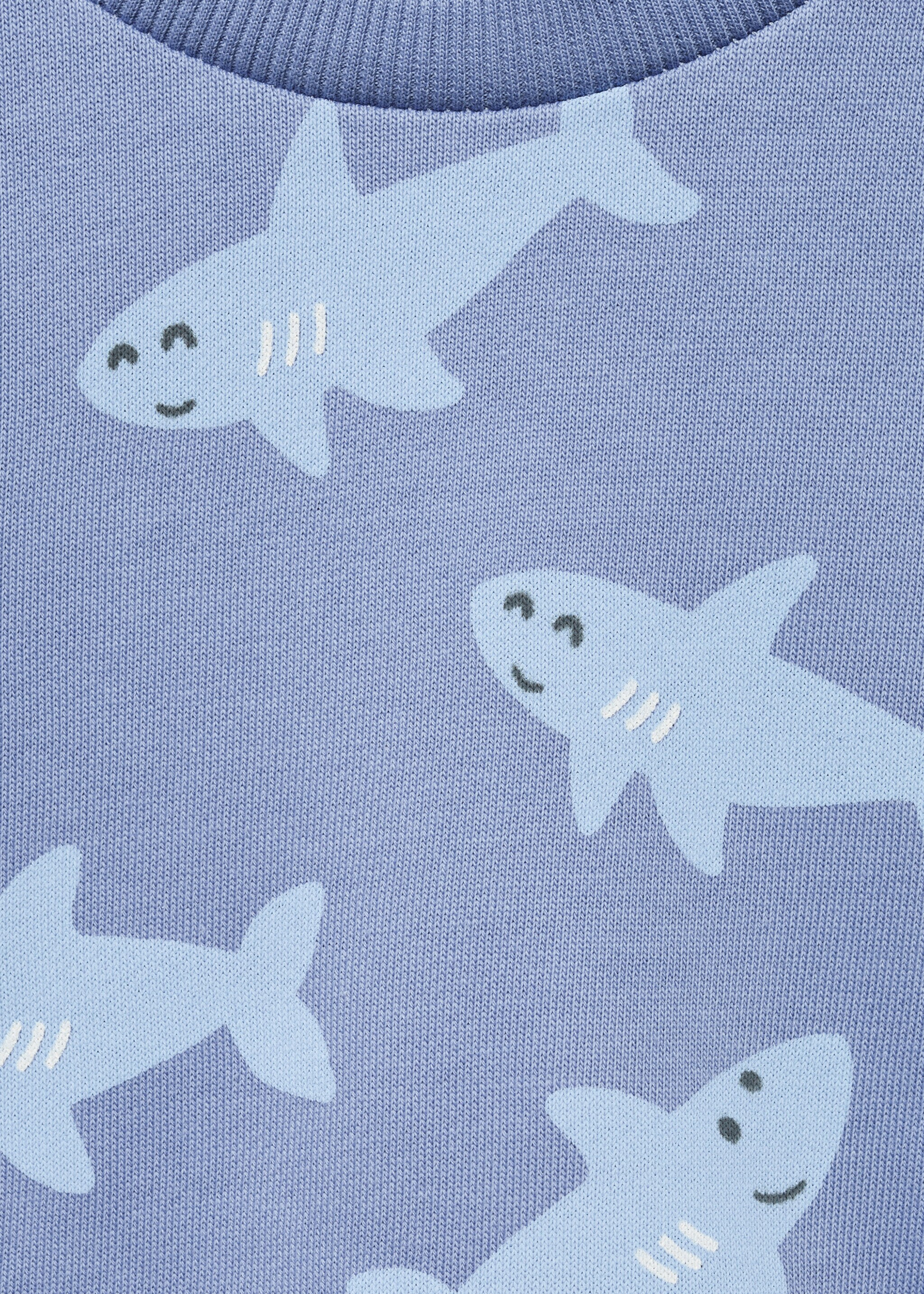Shark-print sweatshirt - Details of the article 8, Blue. Ref: 67066037-00.