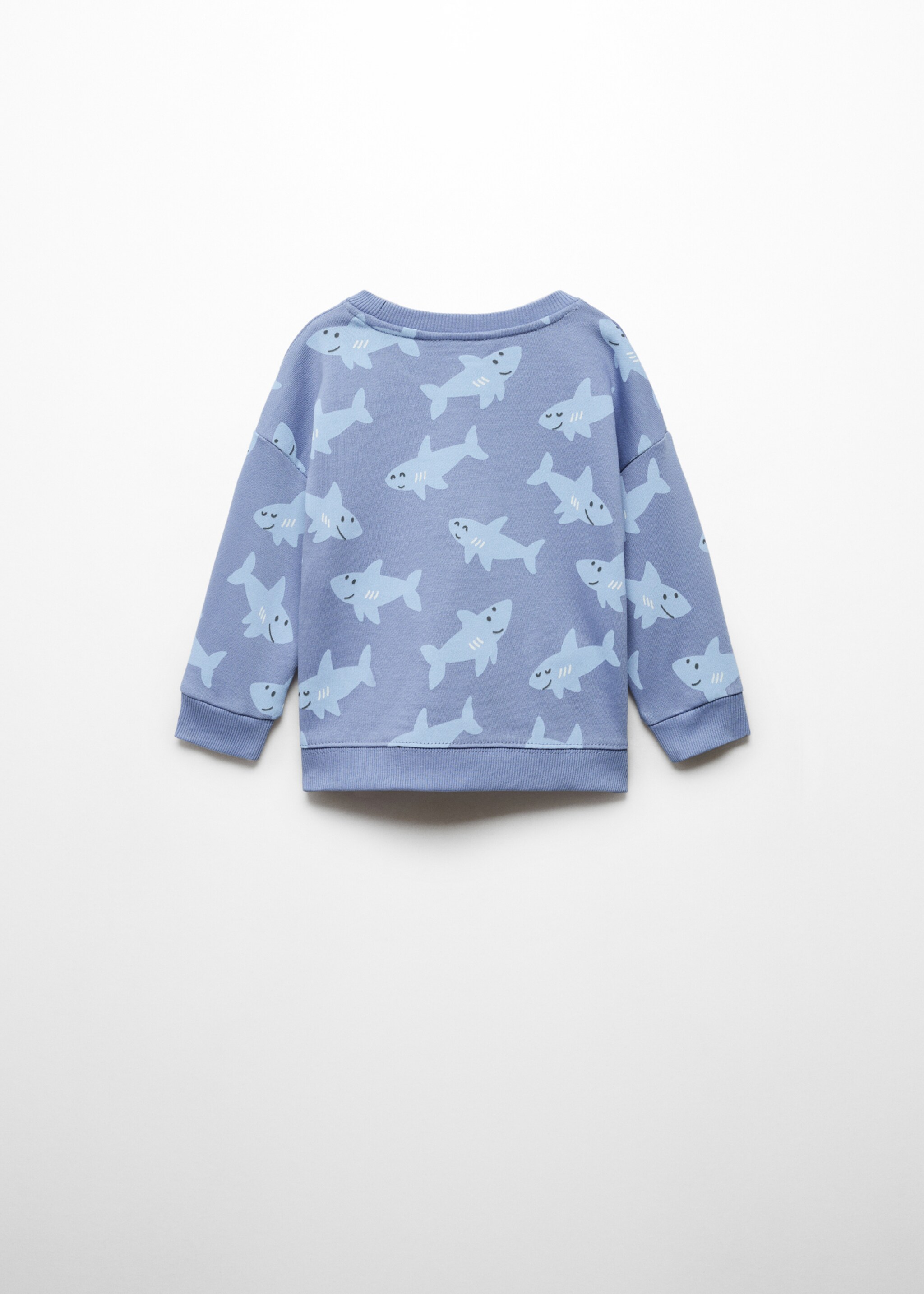 Shark-print sweatshirt - Reverse of the article, Blue. Ref: 67066037-00.
