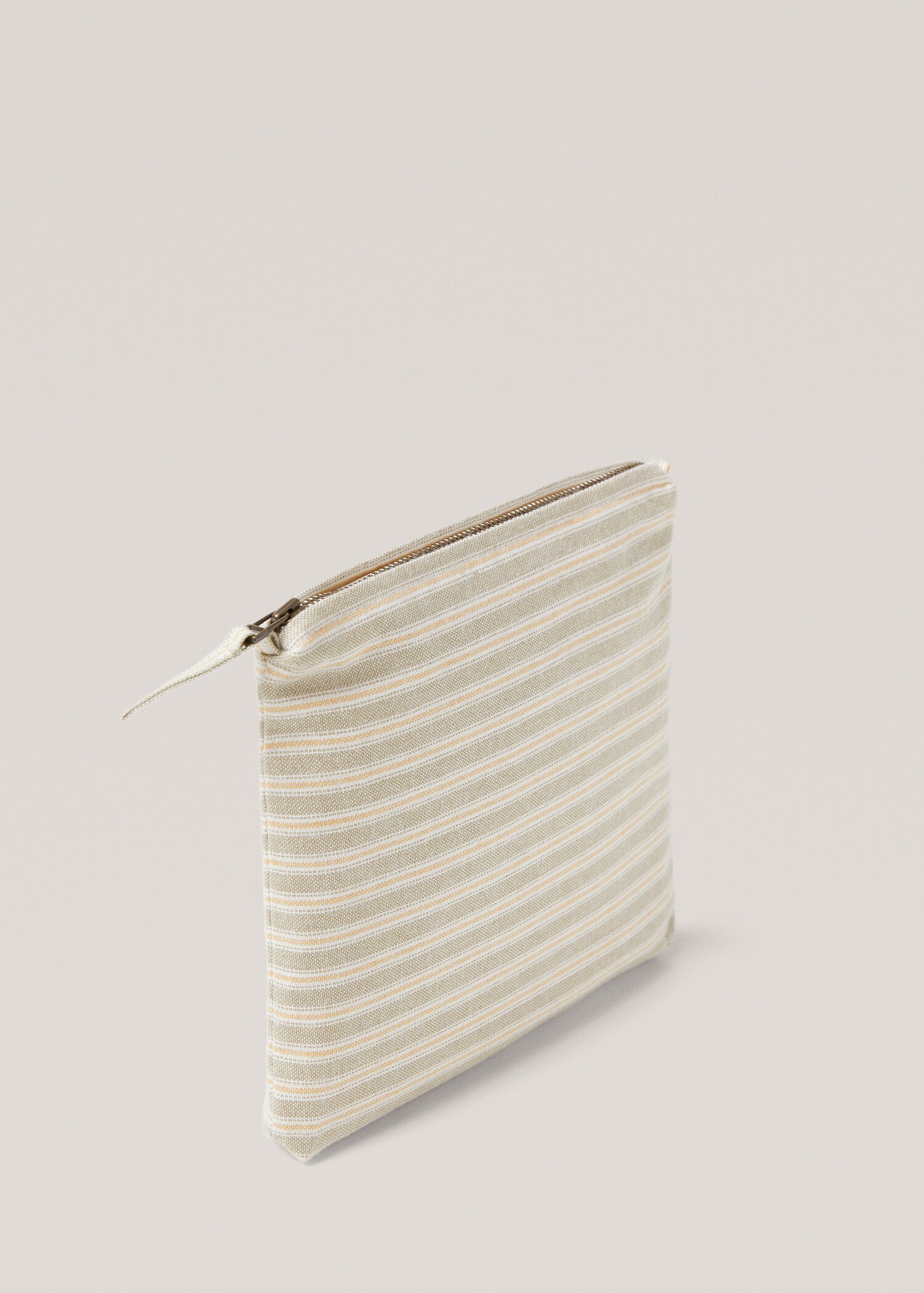 Striped cotton makeup bag - Details of the article 1