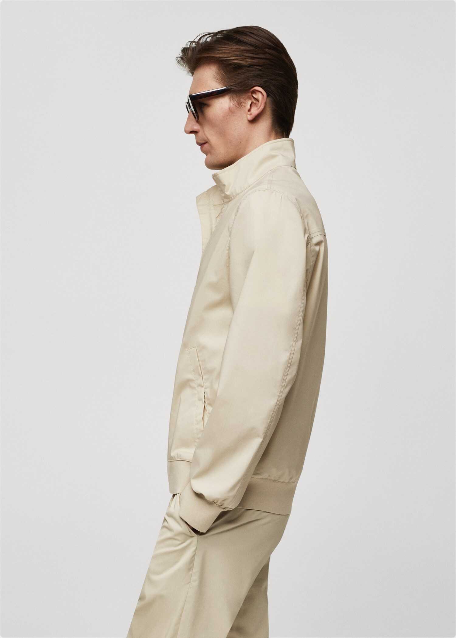 Stretch cotton jacket with zip - Details of the article 2