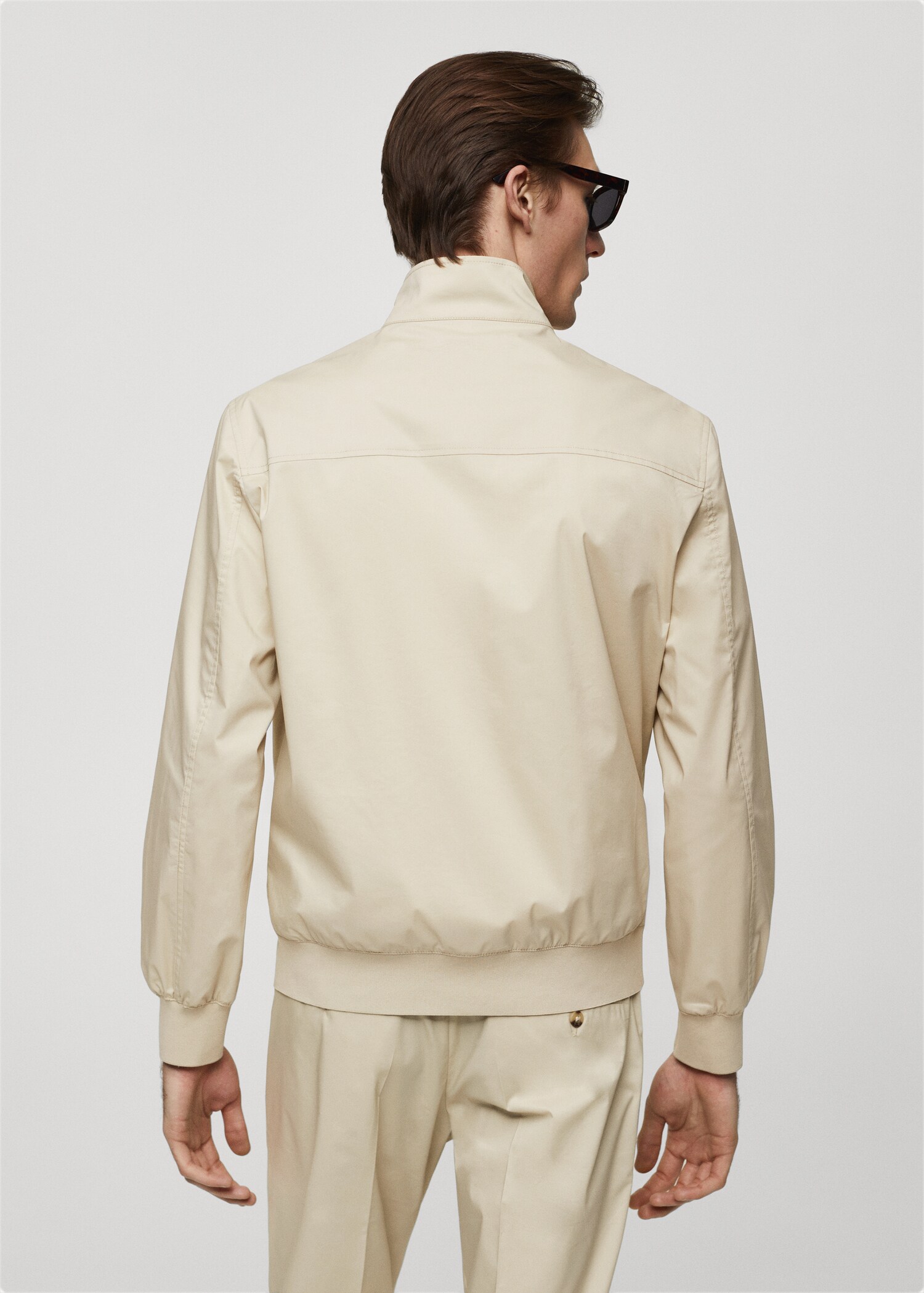 Stretch cotton jacket with zip - Reverse of the article