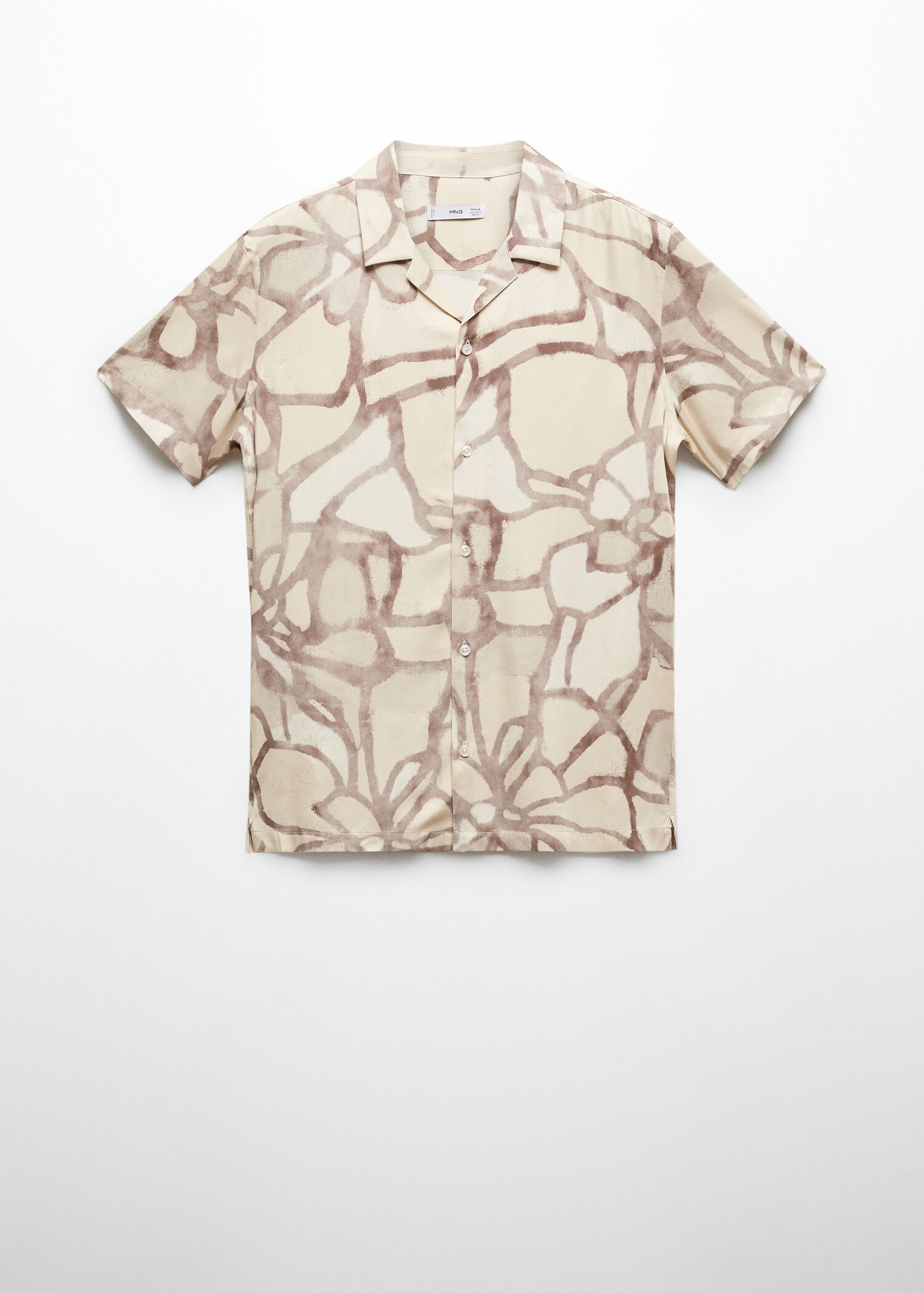 Printed flowing shirt with bowling collar - Article without model