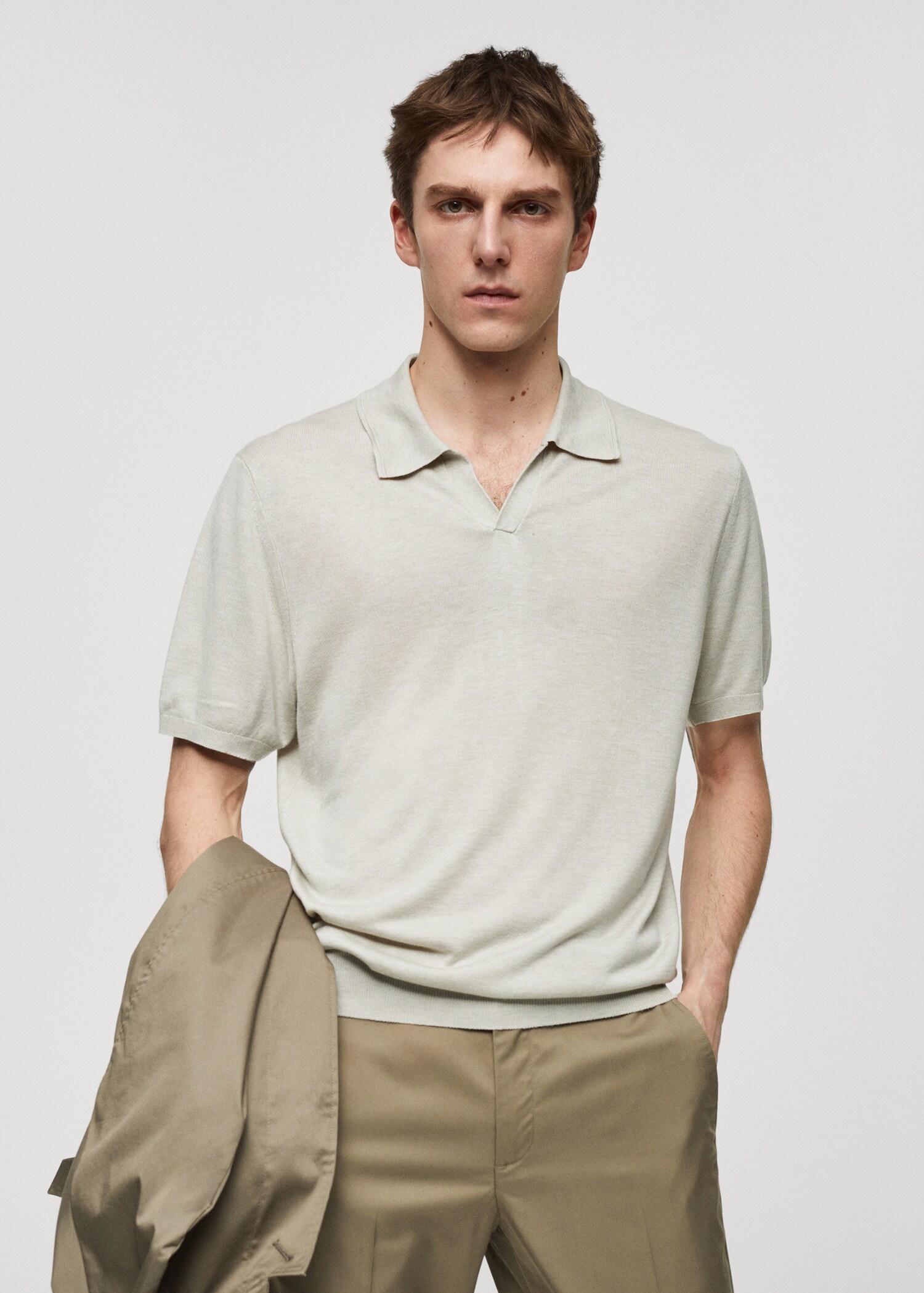 Polo maille manches courtes - Plan moyen