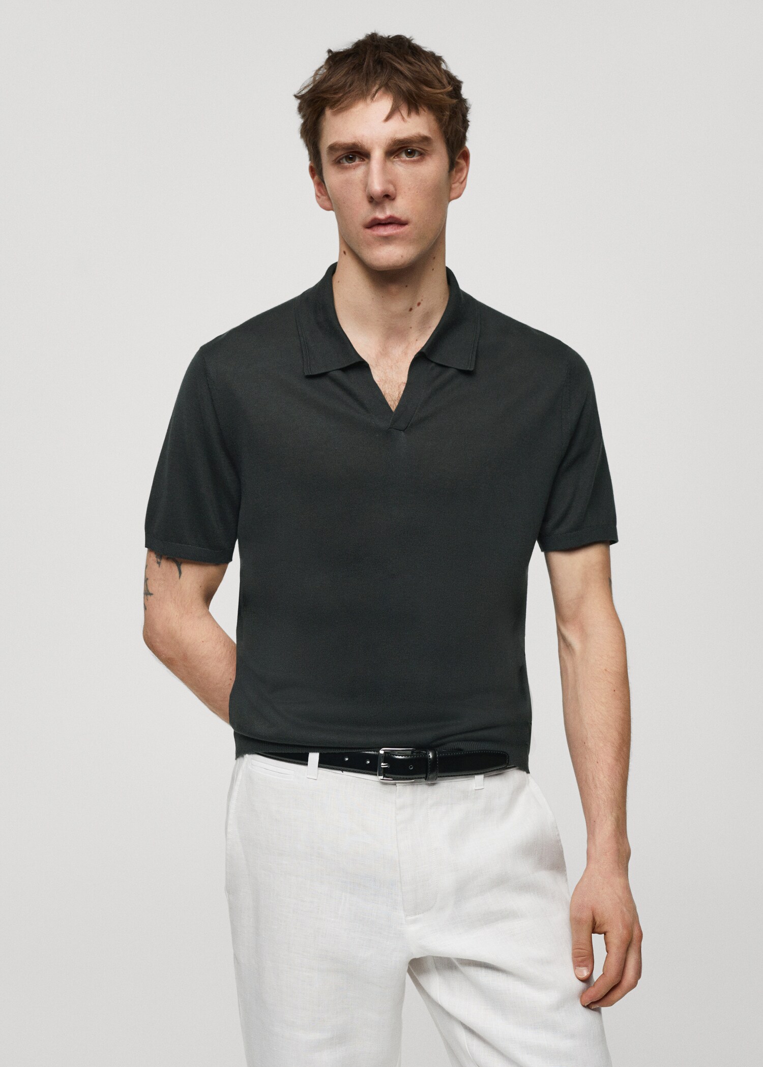 Polo maille manches courtes - Plan moyen