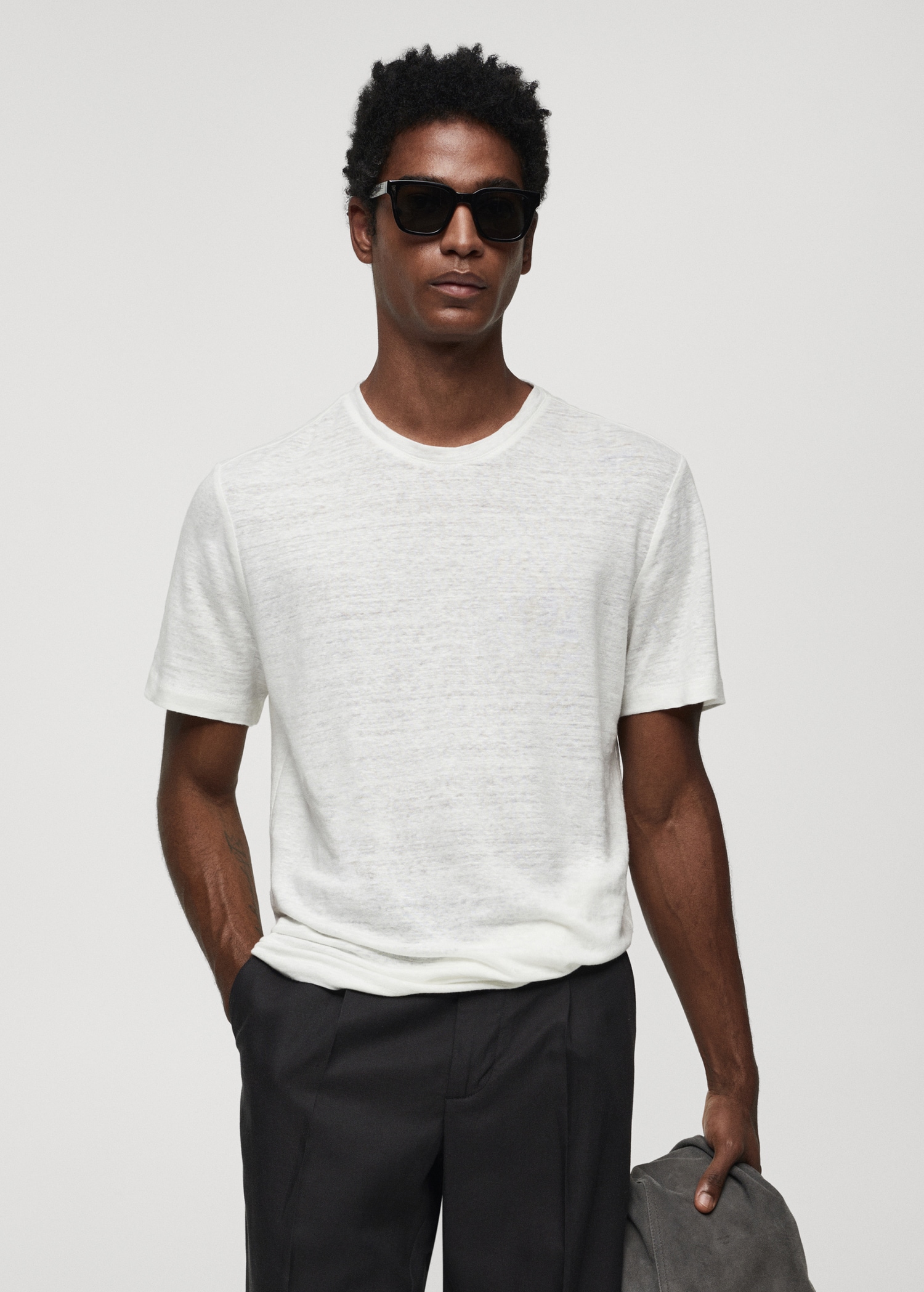 Off White Shirt Bianco Maglie Uomo Yoox Lino Linen Blend T-shirt