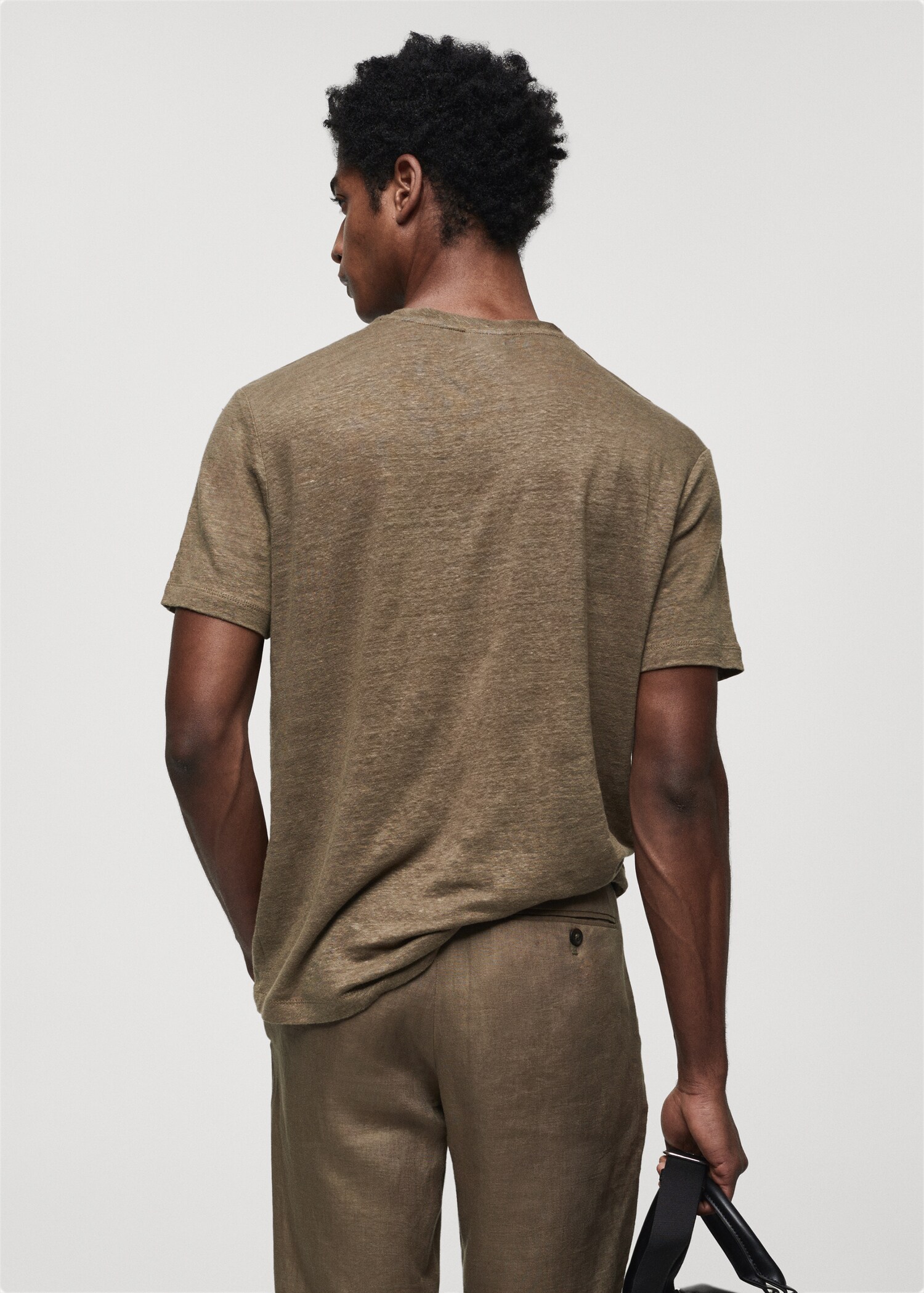 Slim-fit 100% linen t-shirt - Reverse of the article
