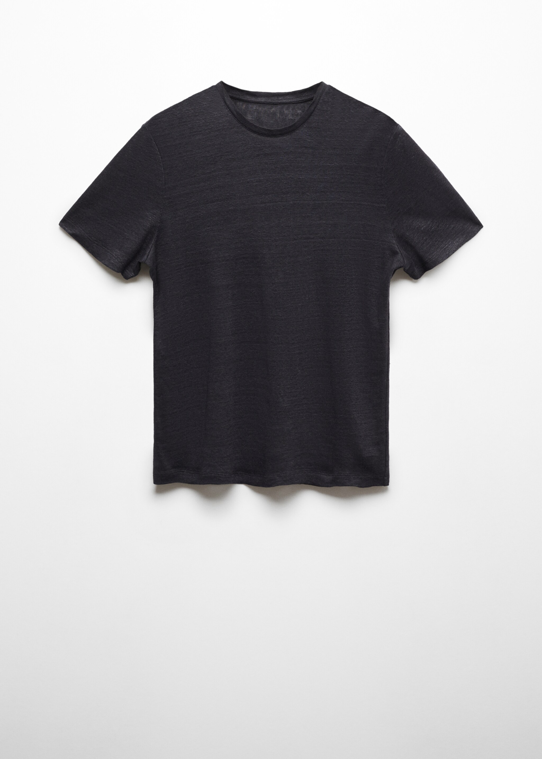 Slim-fit 100% linen t-shirt - Article without model, Dark Navy. Ref: 67066315-00.