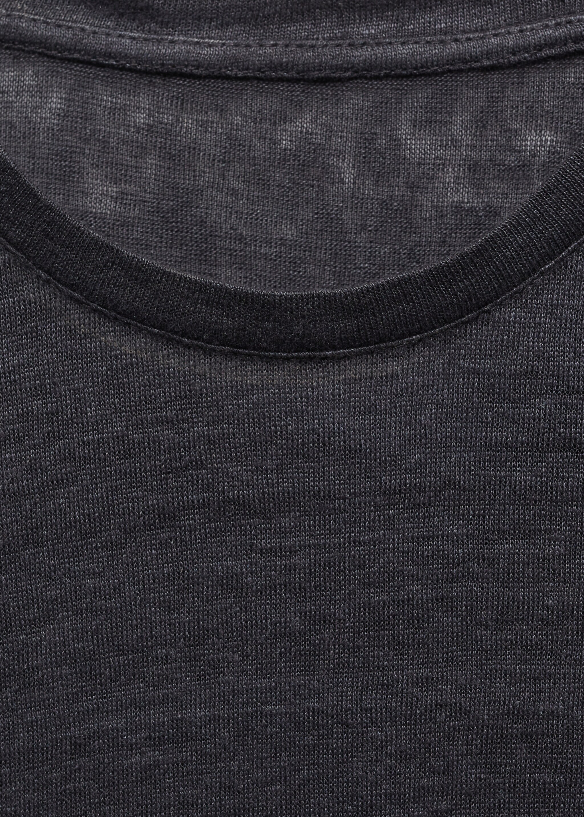 Slim-fit 100% linen t-shirt - Details of the article 8, Dark Navy. Ref: 67066315-00.