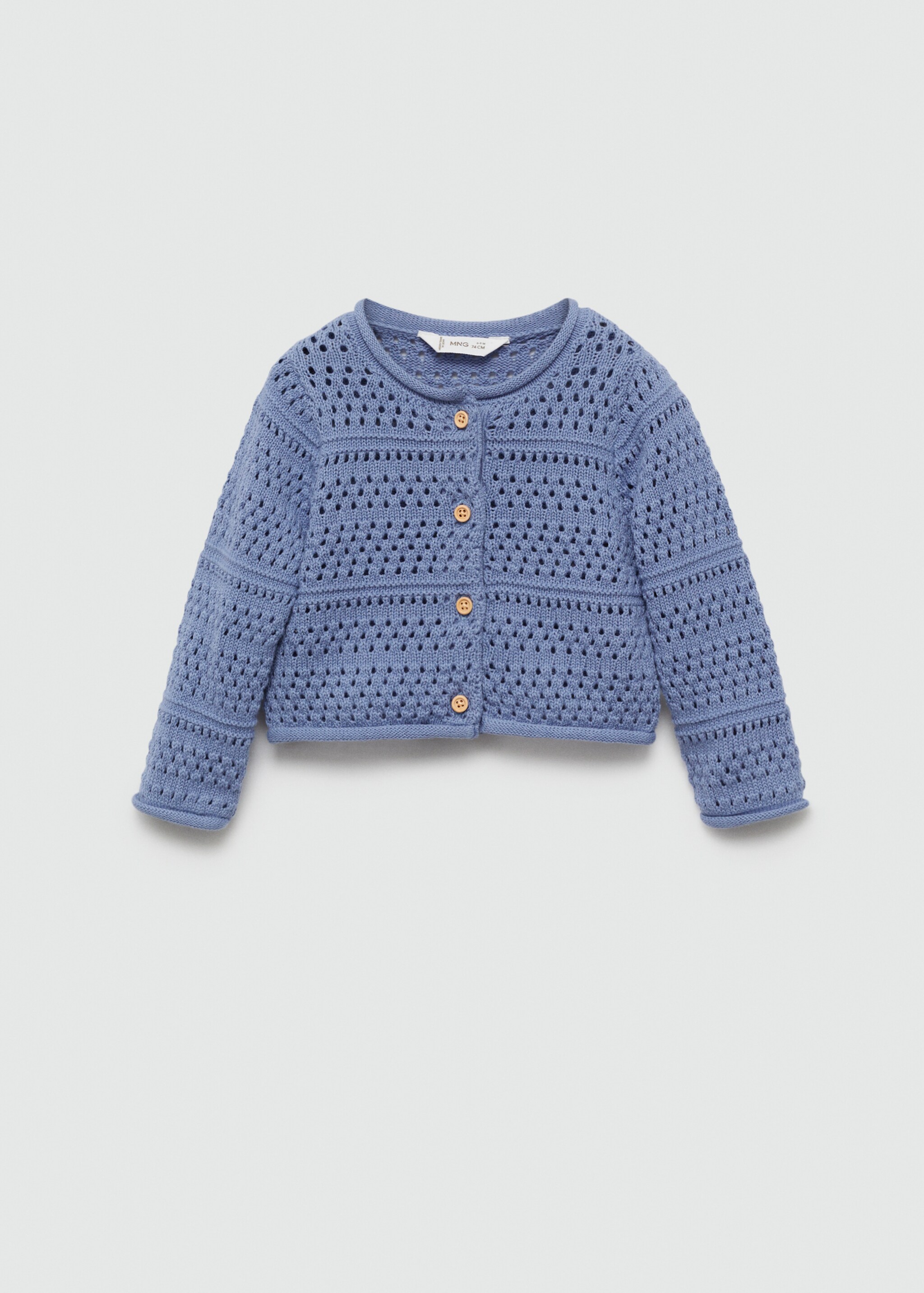 Cardigan de malha rendada de algodão - Artigo sem modelo