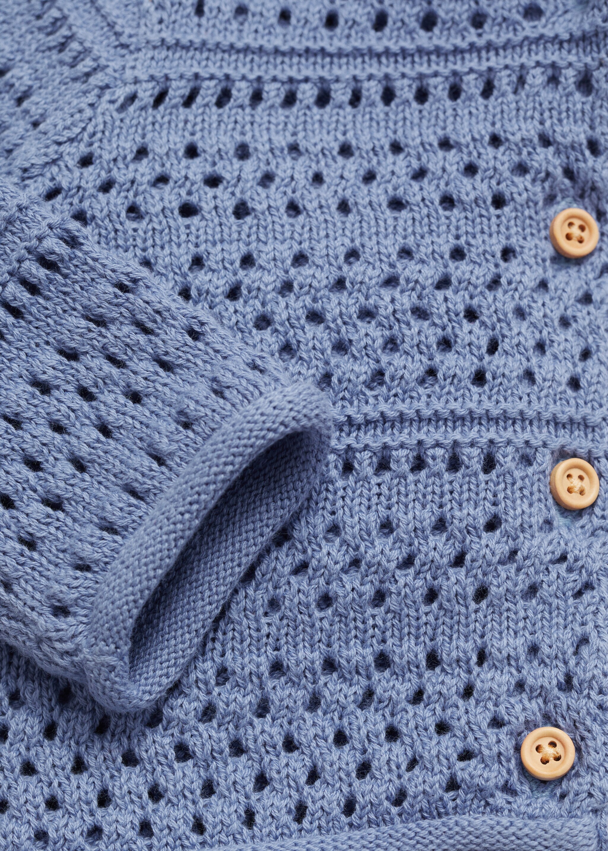 Cardigan de malha rendada de algodão - Pormenor do artigo 0