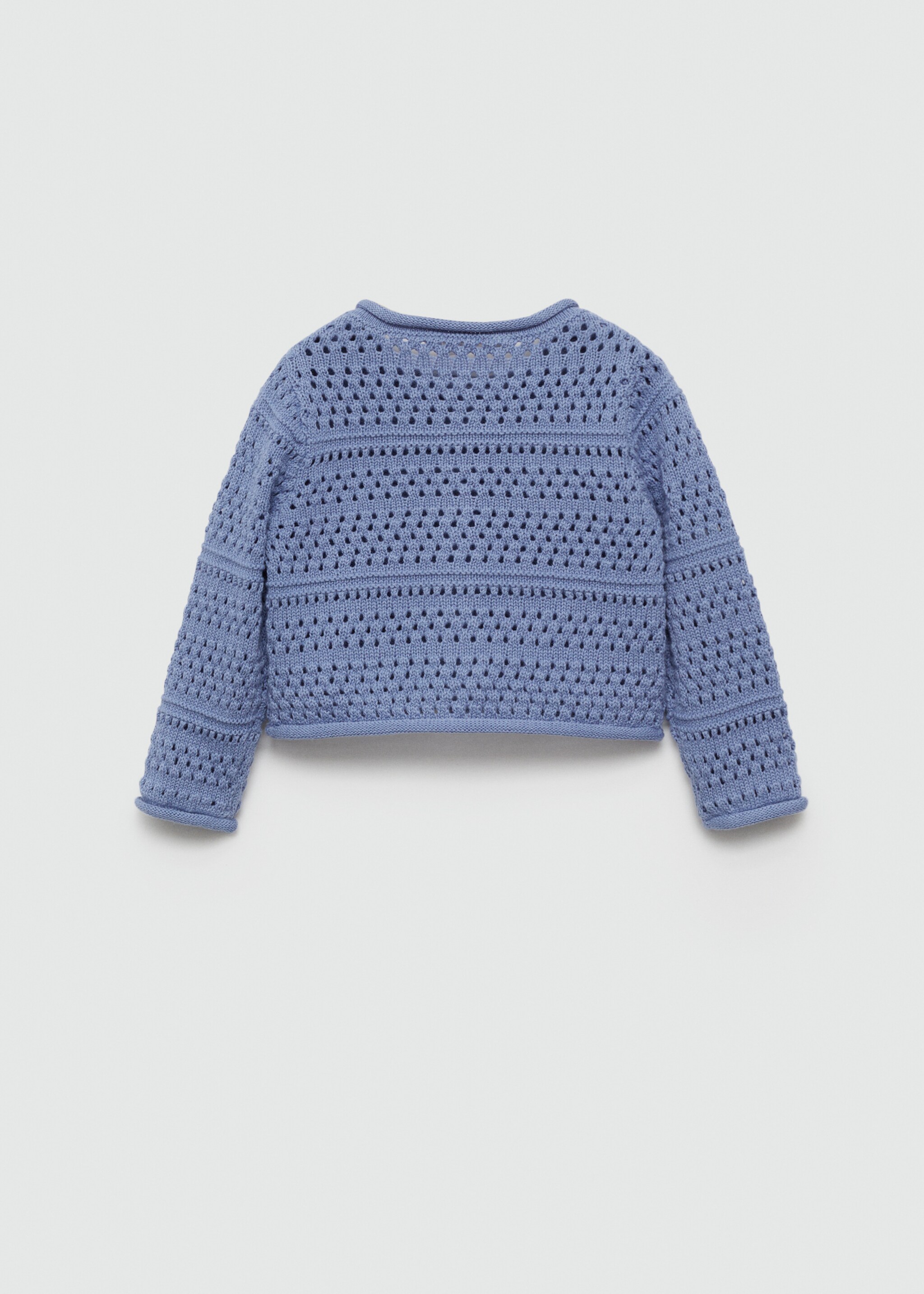 Cardigan de malha rendada de algodão - Verso do artigo