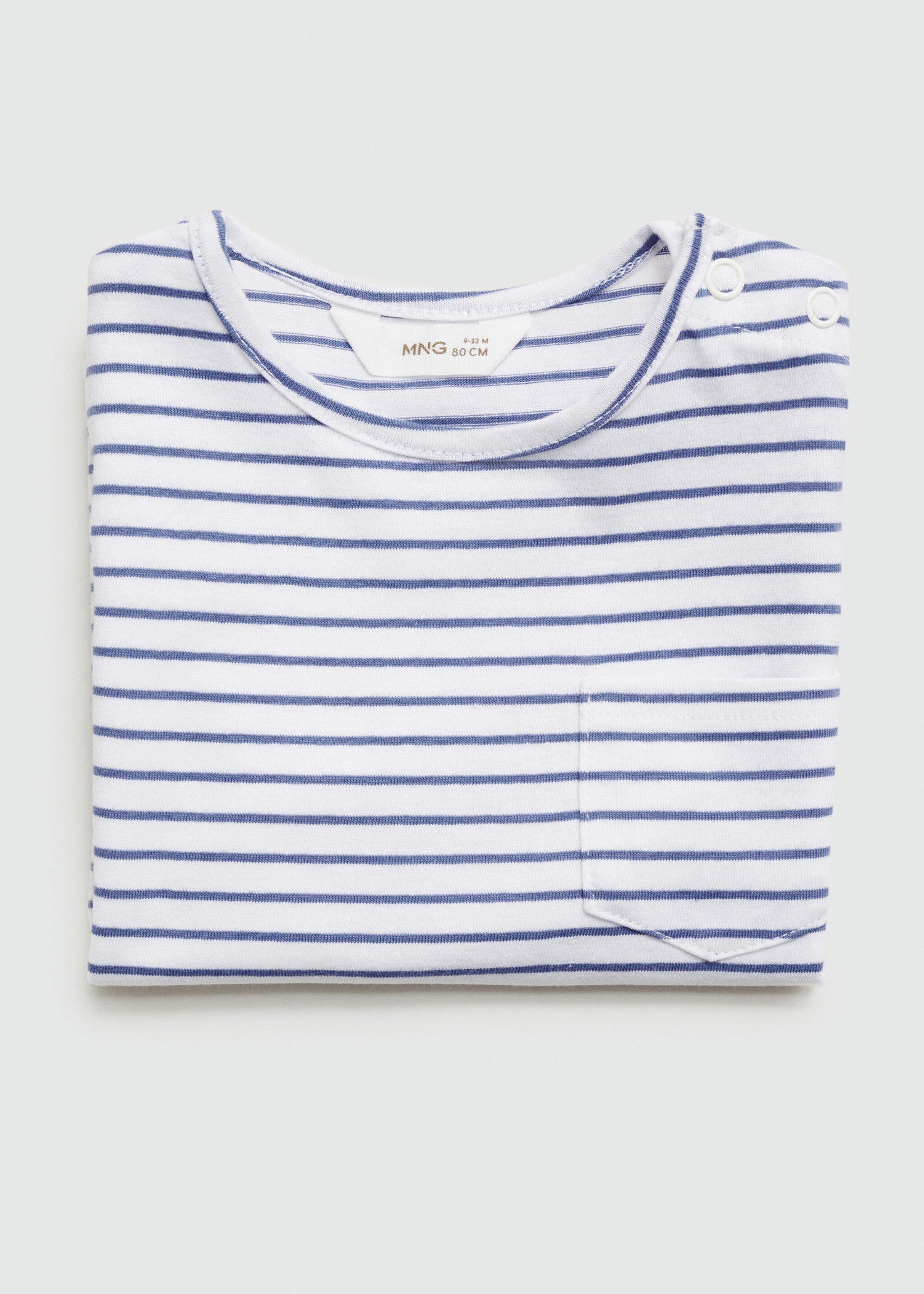 T-shirt coton à rayures - Détail de l'article 0, Bleu. Ref: 67066335-00.