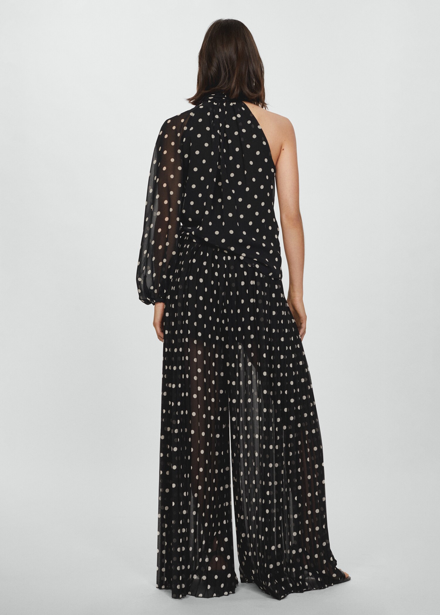 Polka-dot pleated trousers - Reverse of the article