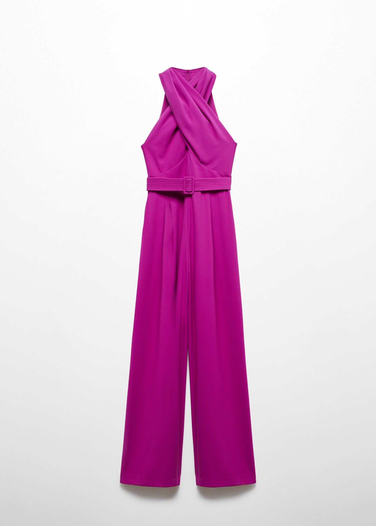 Jumpsuit with crossover collar and belt - Article without model