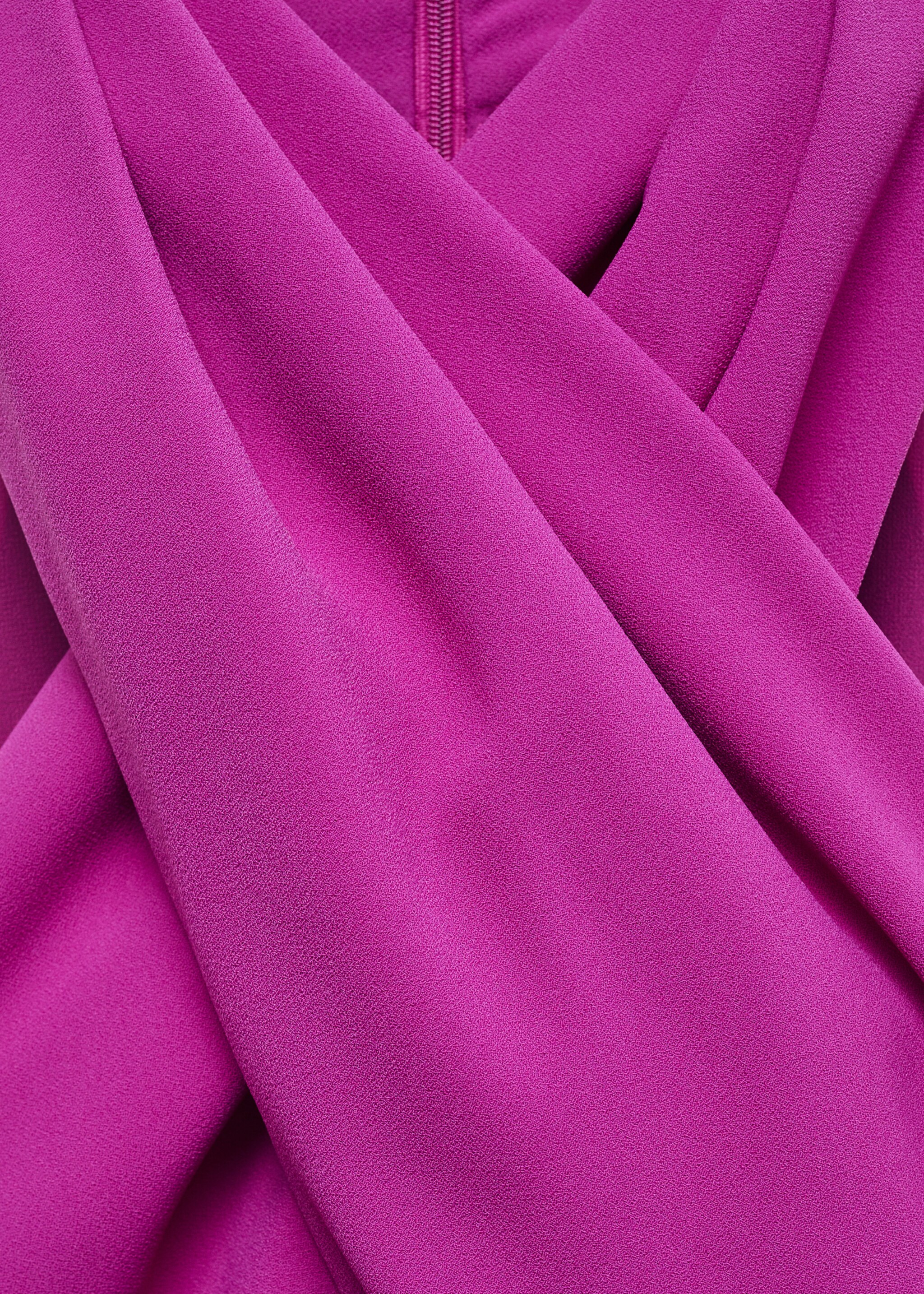 Jumpsuit with crossover collar and belt - Details of the article 8, Purple. Ref: 67066347-00.